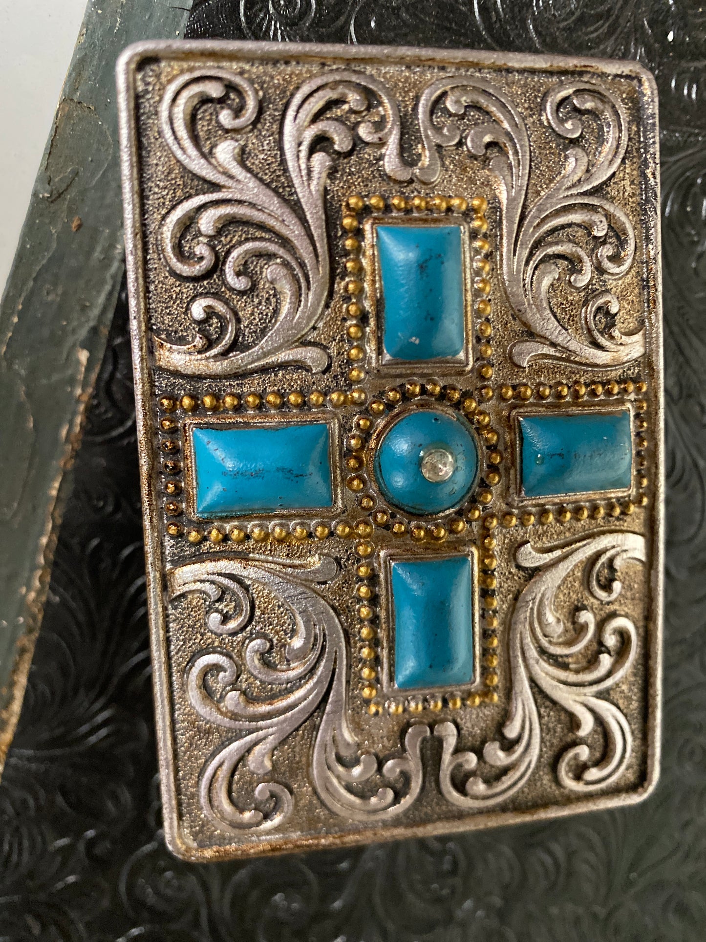 Turquoise Cross Trinket Box