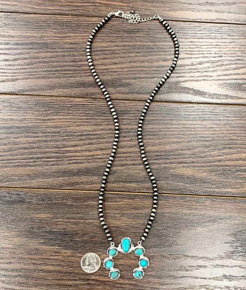30" Squash Naja Turquoise Necklace
