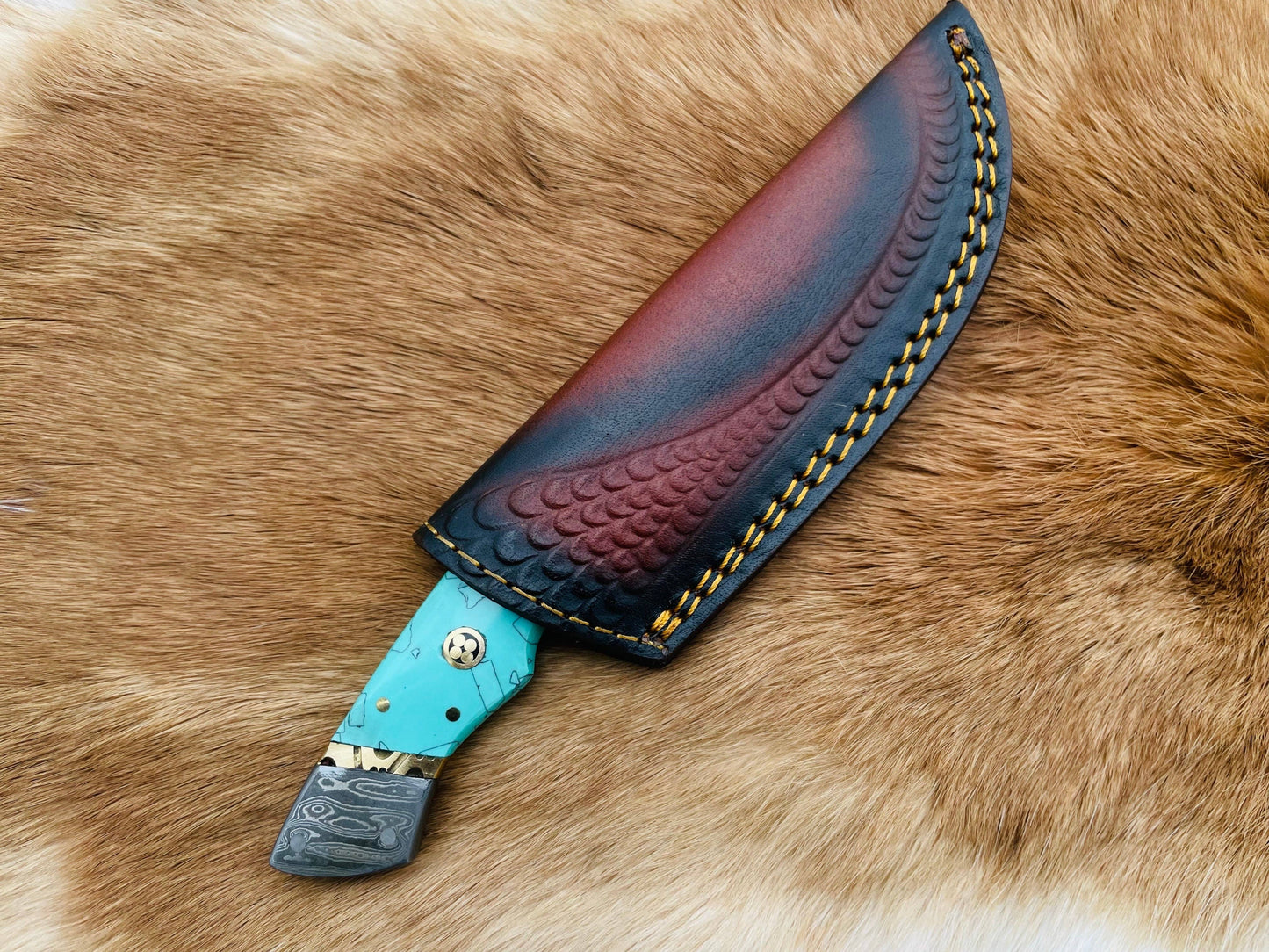The Azure Fusion Damascus Steel Utility Knife