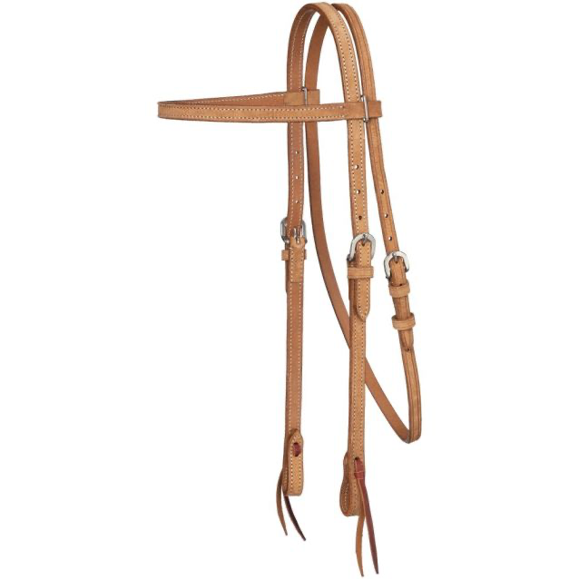 Plain Pony Browband Headstall-Light Oil