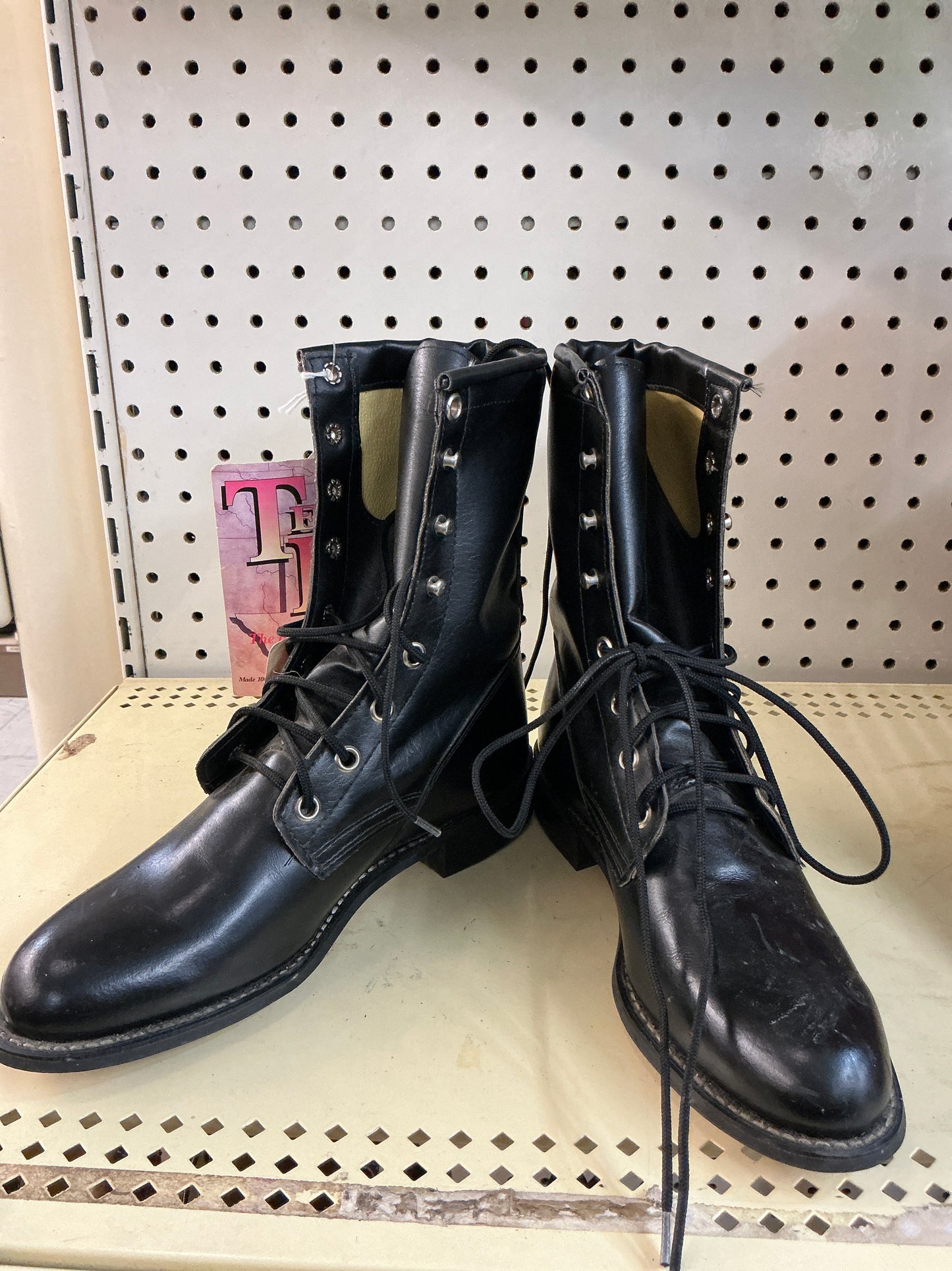 Texas Brand Black Lace Up Boot-CLEARANCE