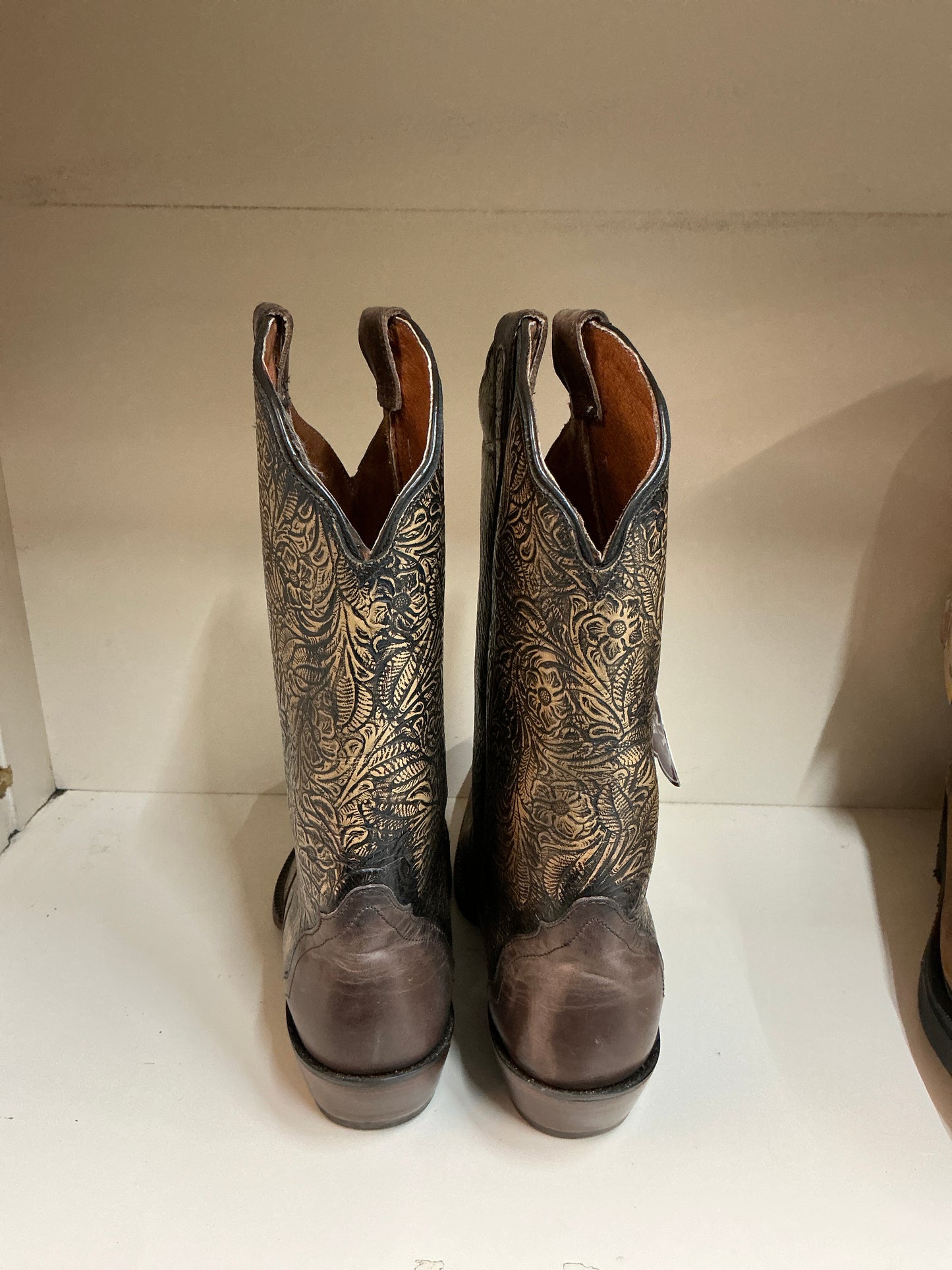 Nocona Floral Gold Pointed Toe-CLEARANCE