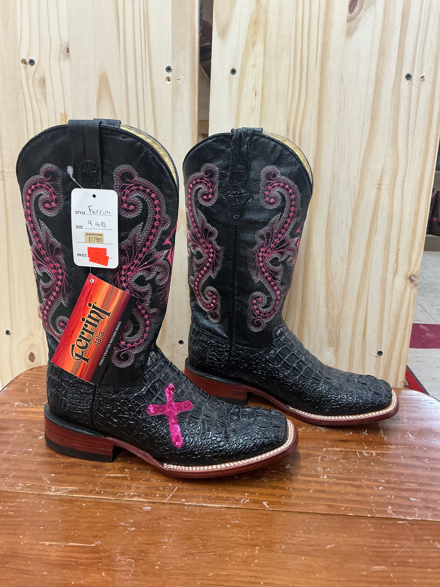 Ferrini Black and Pink Alligator-CLEARANCE