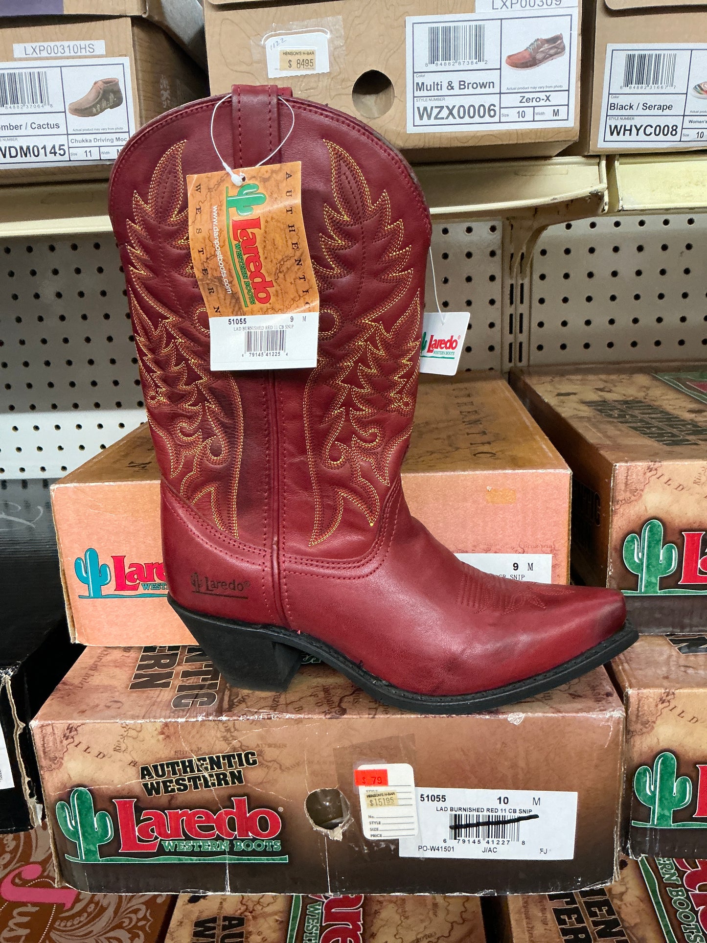 Laredo Burnished Red Snip Toe