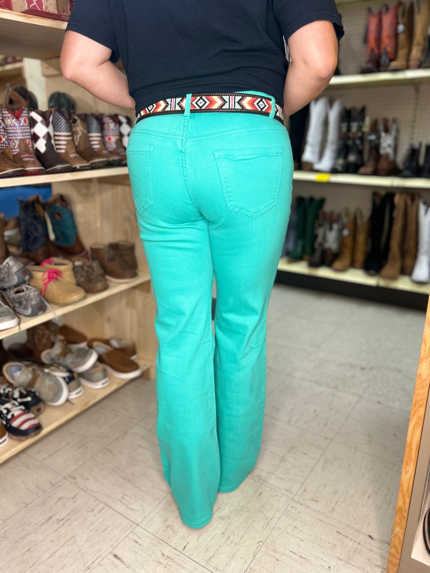 Walking West Turquoise Jean-Long