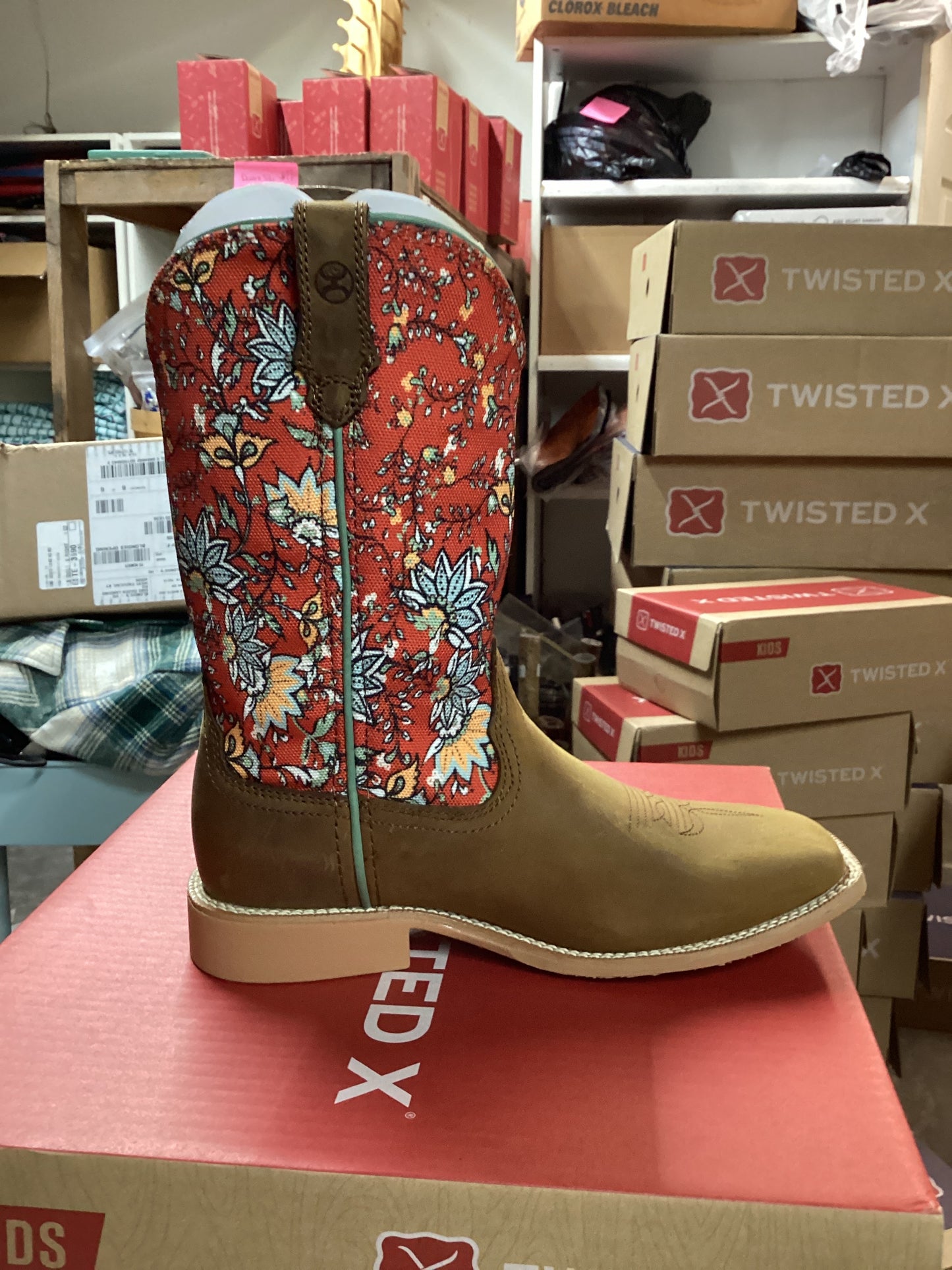 Kid’s Twisted X Hooey Rustic Brown & Red Floral