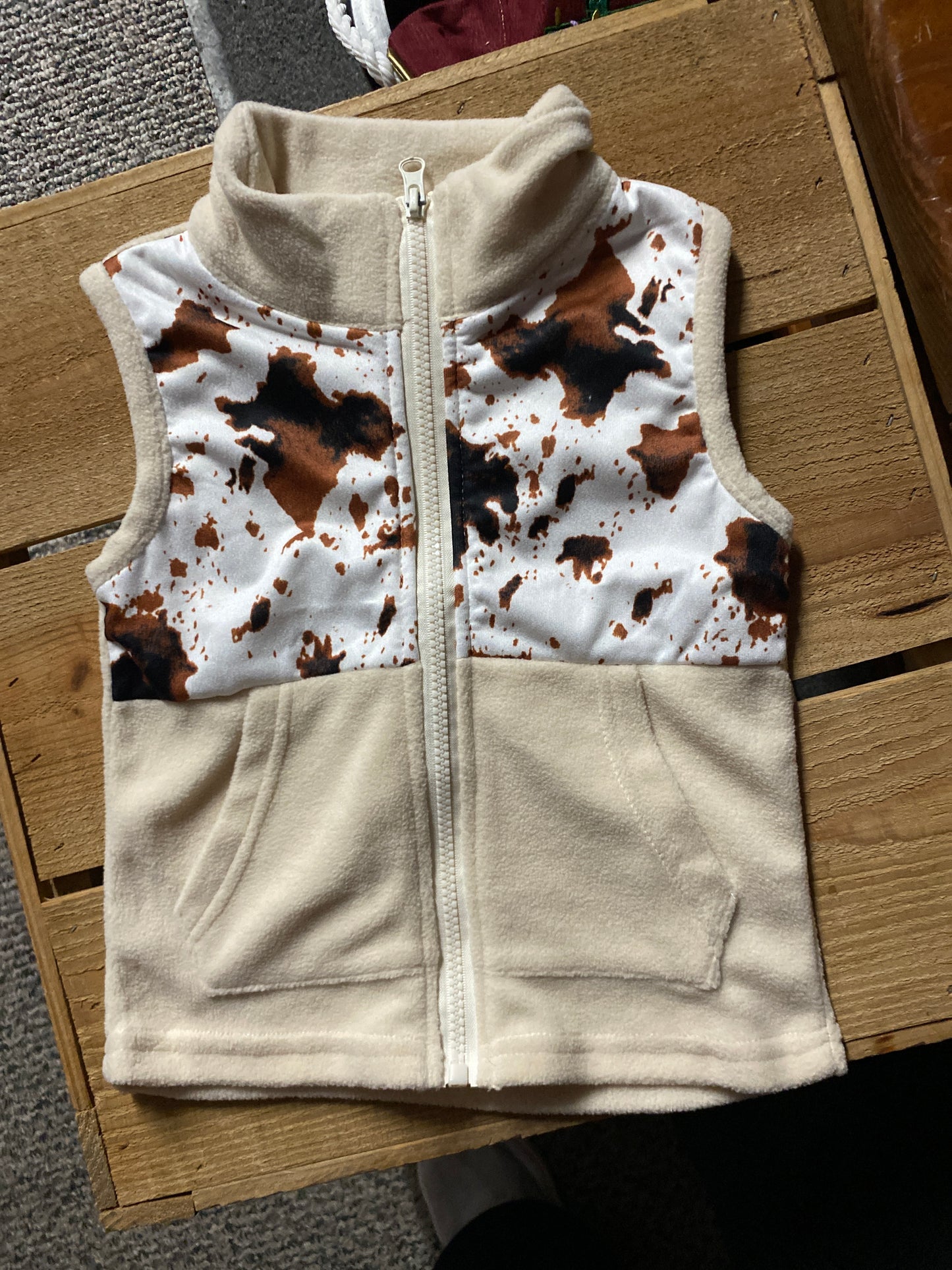 Cowprint Fleece Vest