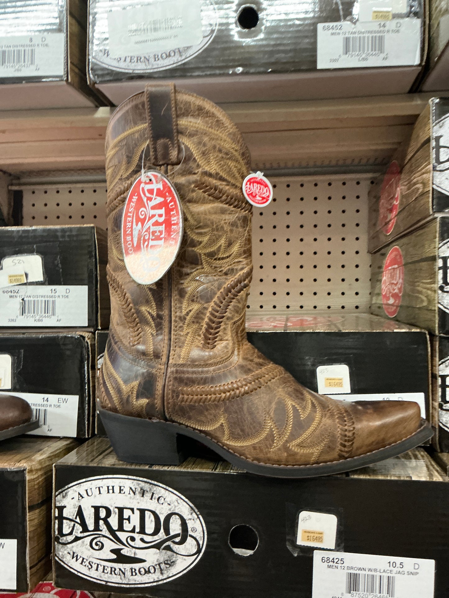 Laredo 68425 Brown Laced Snip Toe