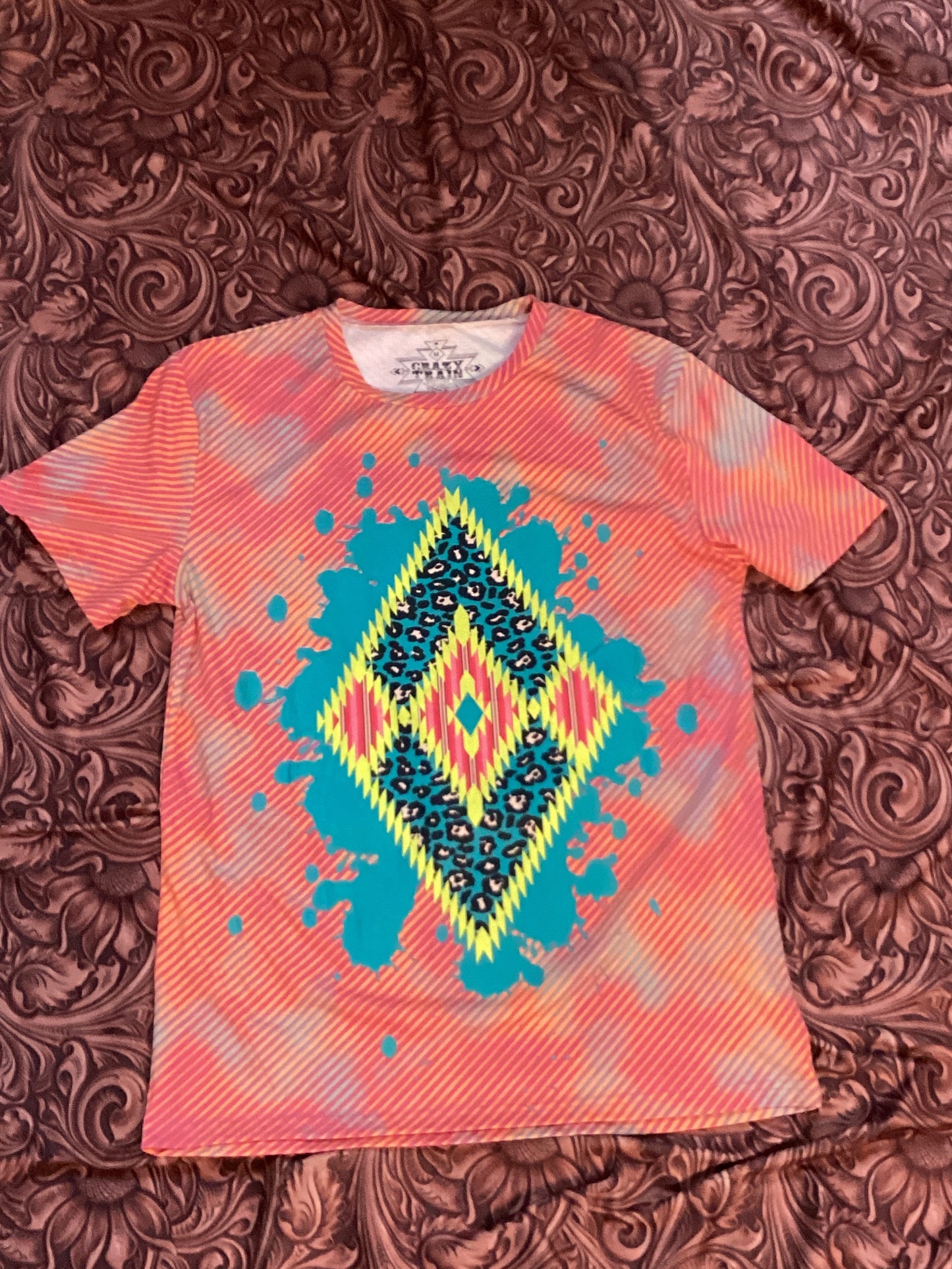Crazy Train leopard Aztec T-shirt