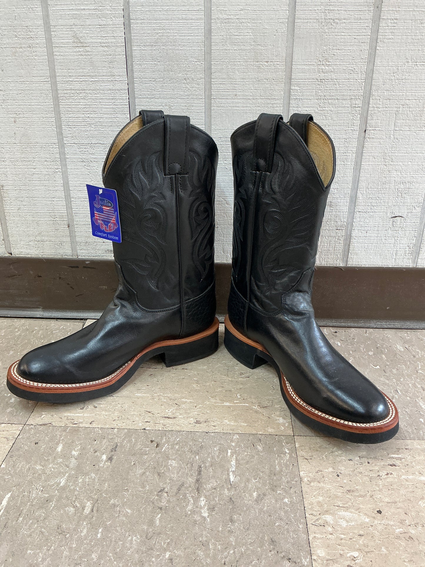 Black Justin J-Flex Round Toe-CLEARANCE