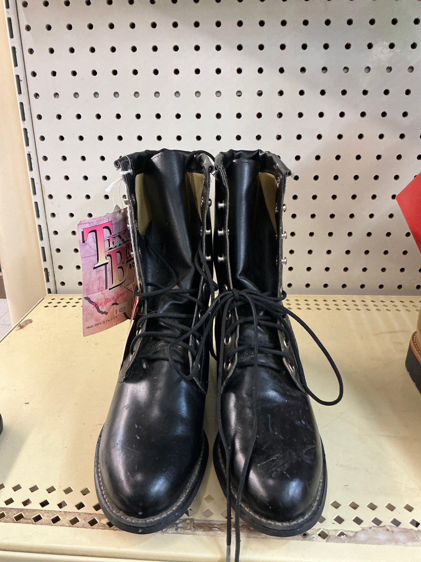 Texas Brand Black Lace Up Boot-CLEARANCE