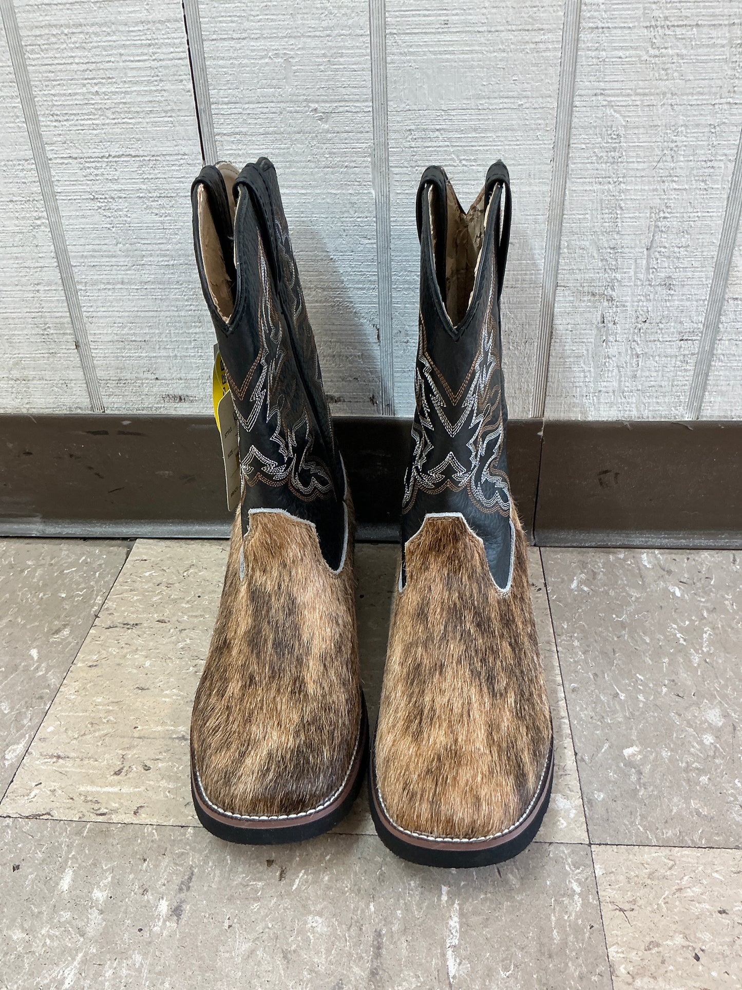 Dark Hair-On Hide Roper Boot