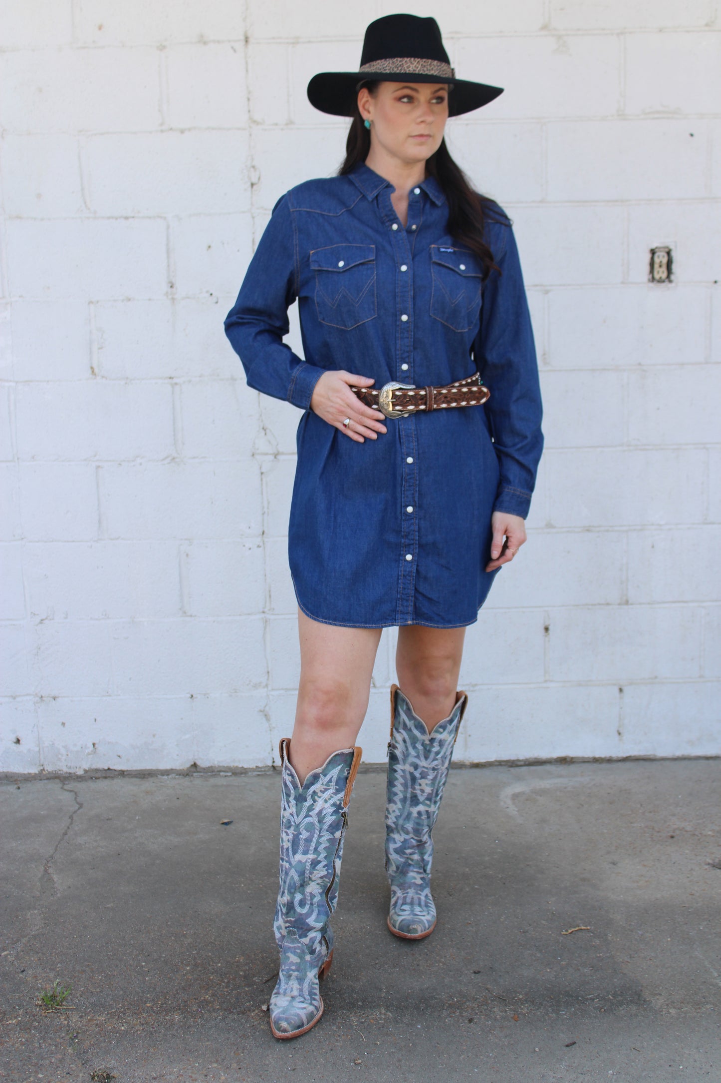 Wrangler Denim Pearl Snap Dress