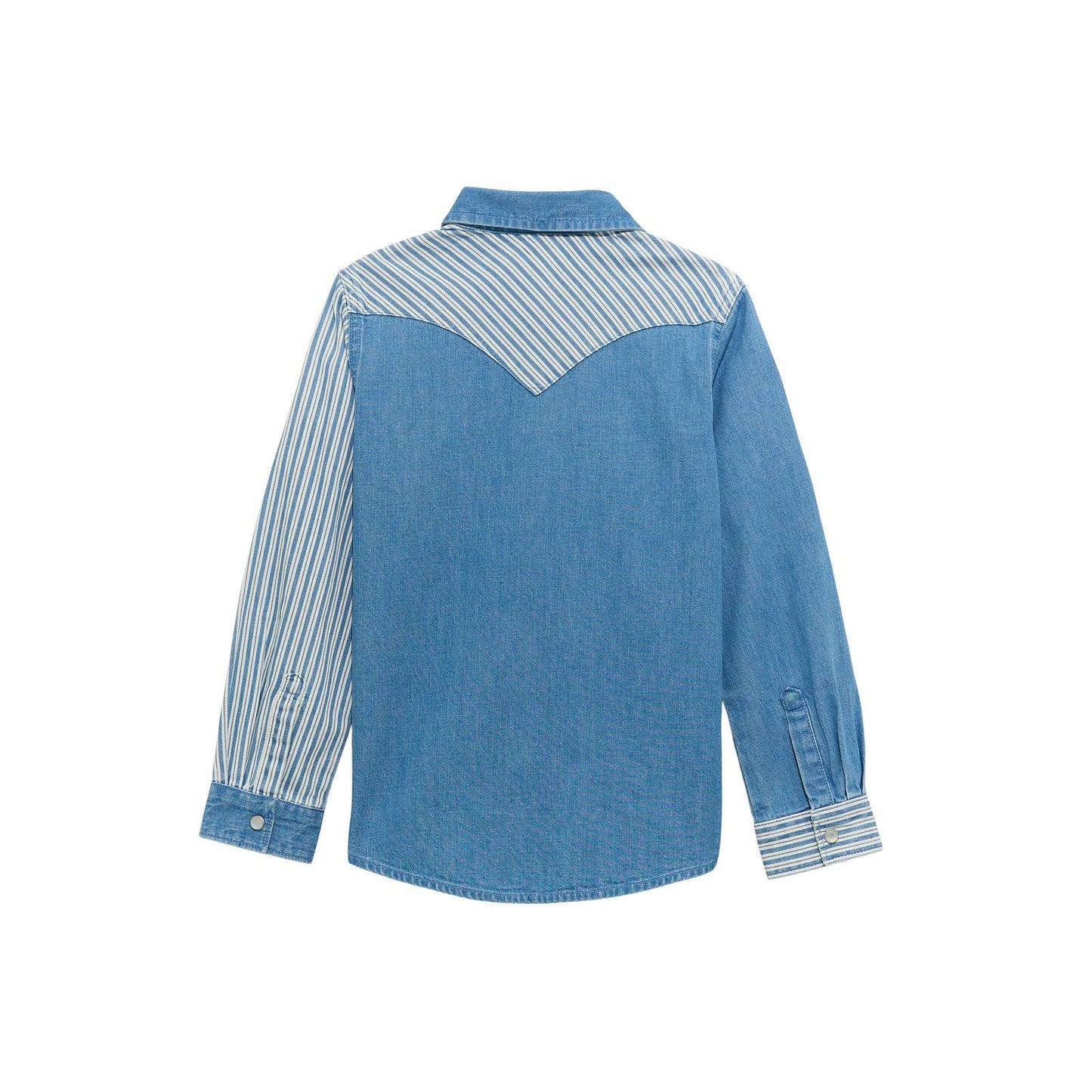 Wrangler Girl’s Denim Patchwork Stripe Shirt