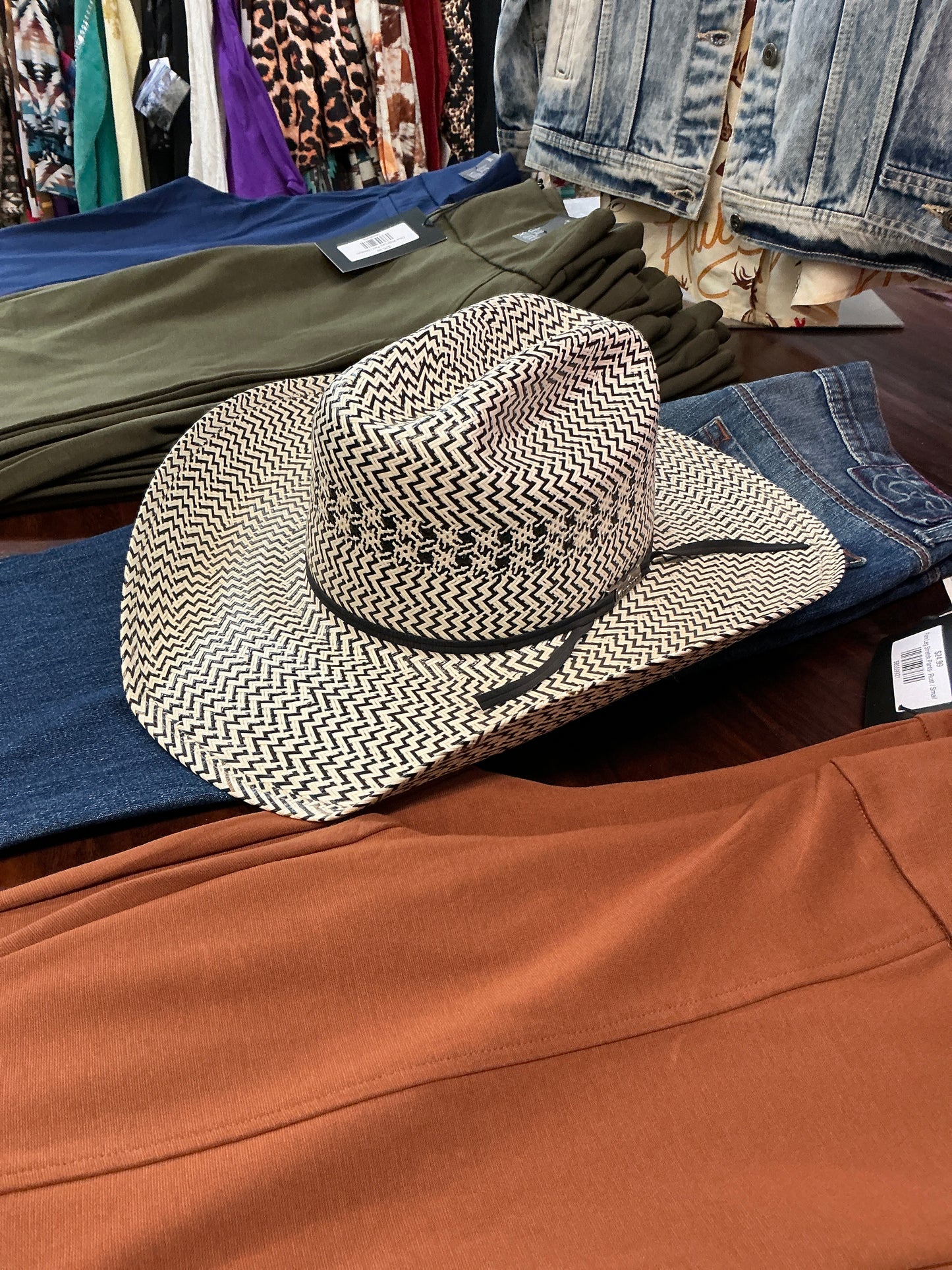 American Hat Company Black Straw