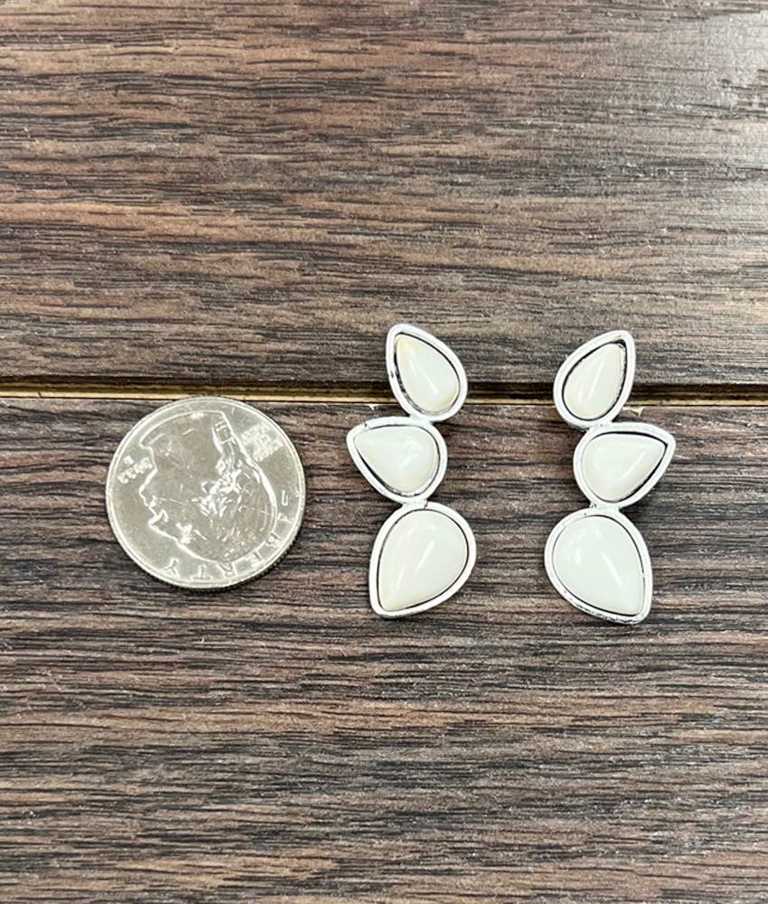 Navajo White Turquoise Stud Earrings