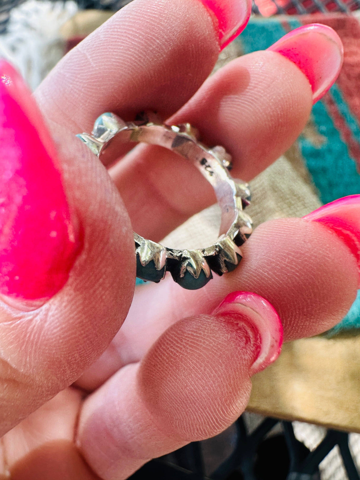 Handmade Sterling Silver & Turquoise Band Ring