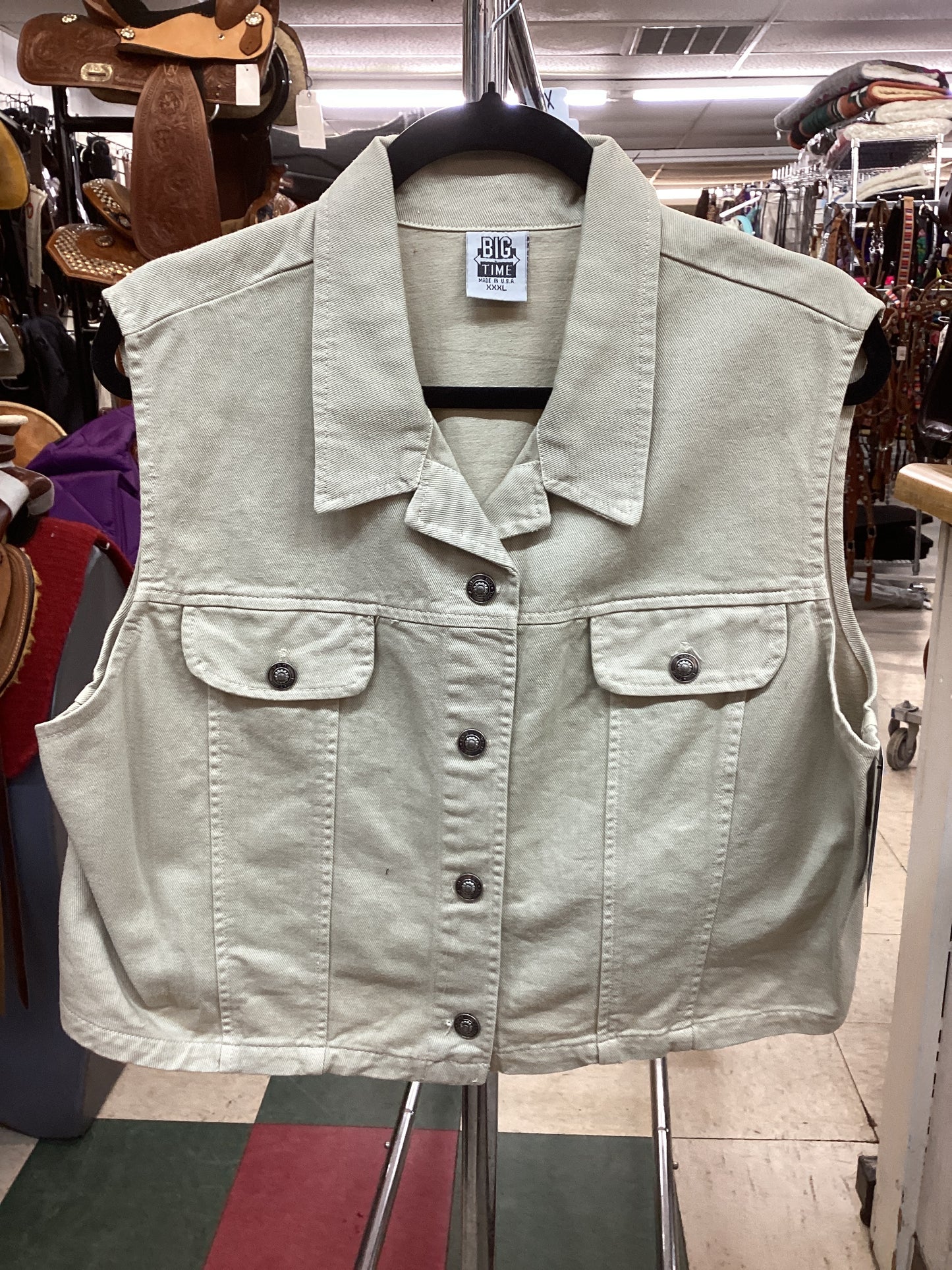 Big Time Khaki Retro Vest