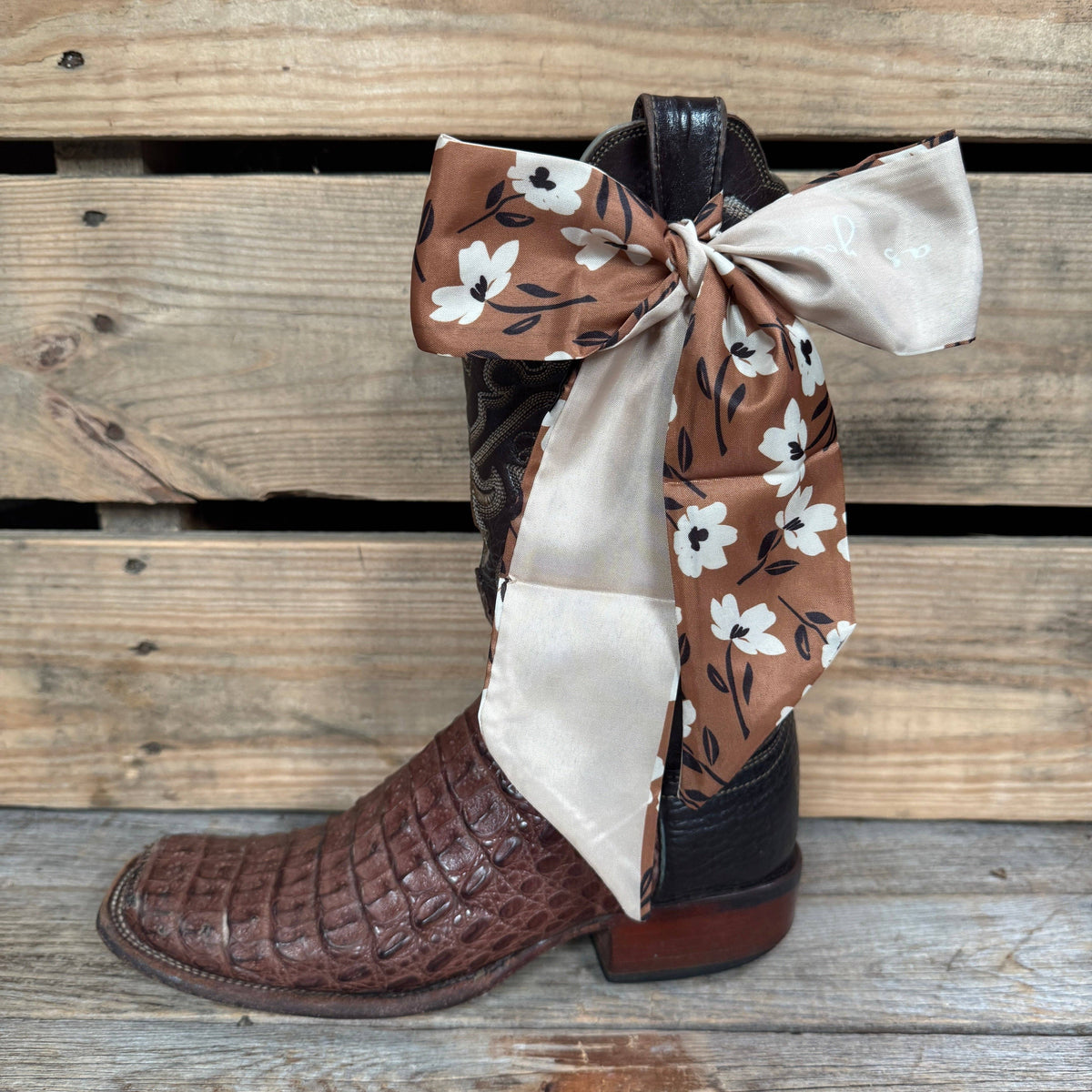 Brown and Cream Skinny Cowgirl Necktie