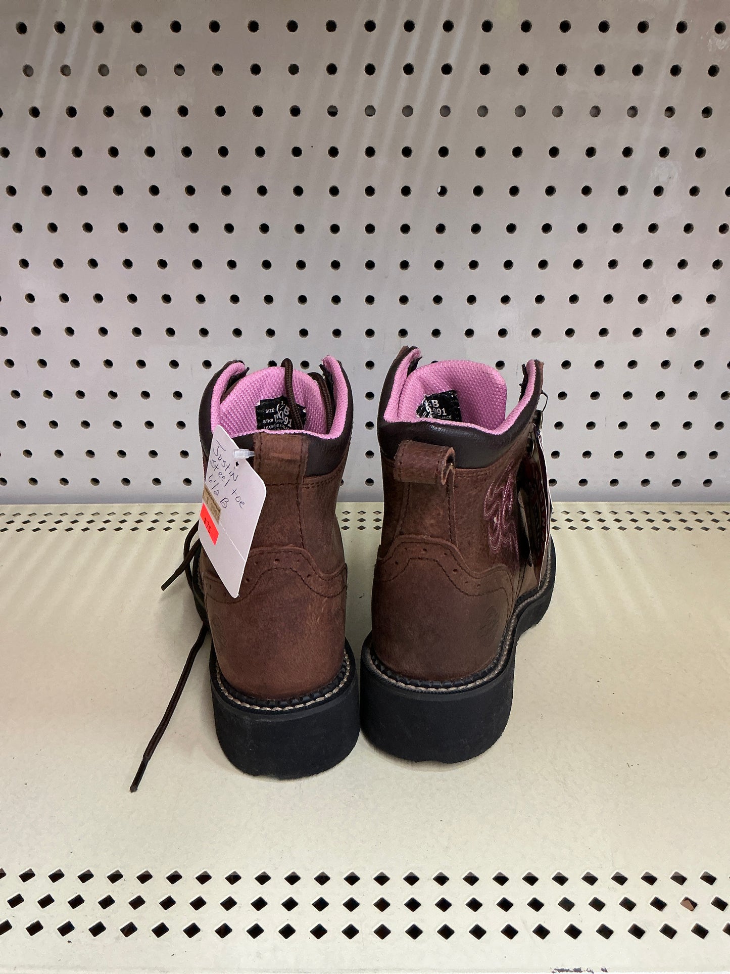 Justin Steel Toe Lace Up Boot-CLEARANCE