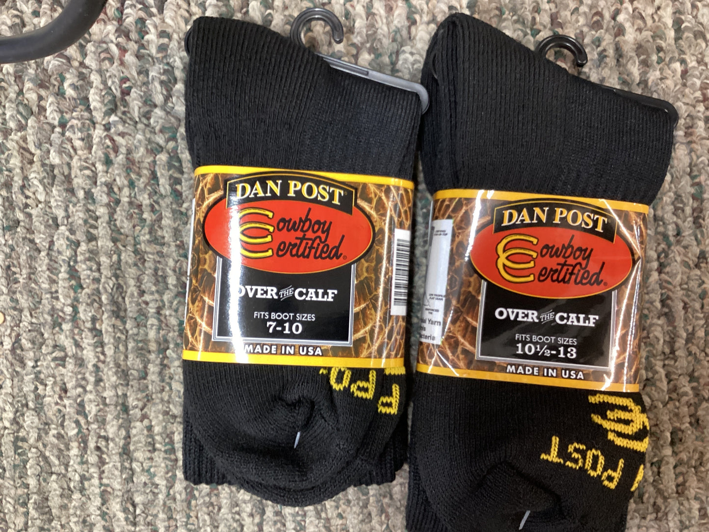 Dan Post Cowboy Certified Over The Calf Socks- 1 Pair Black