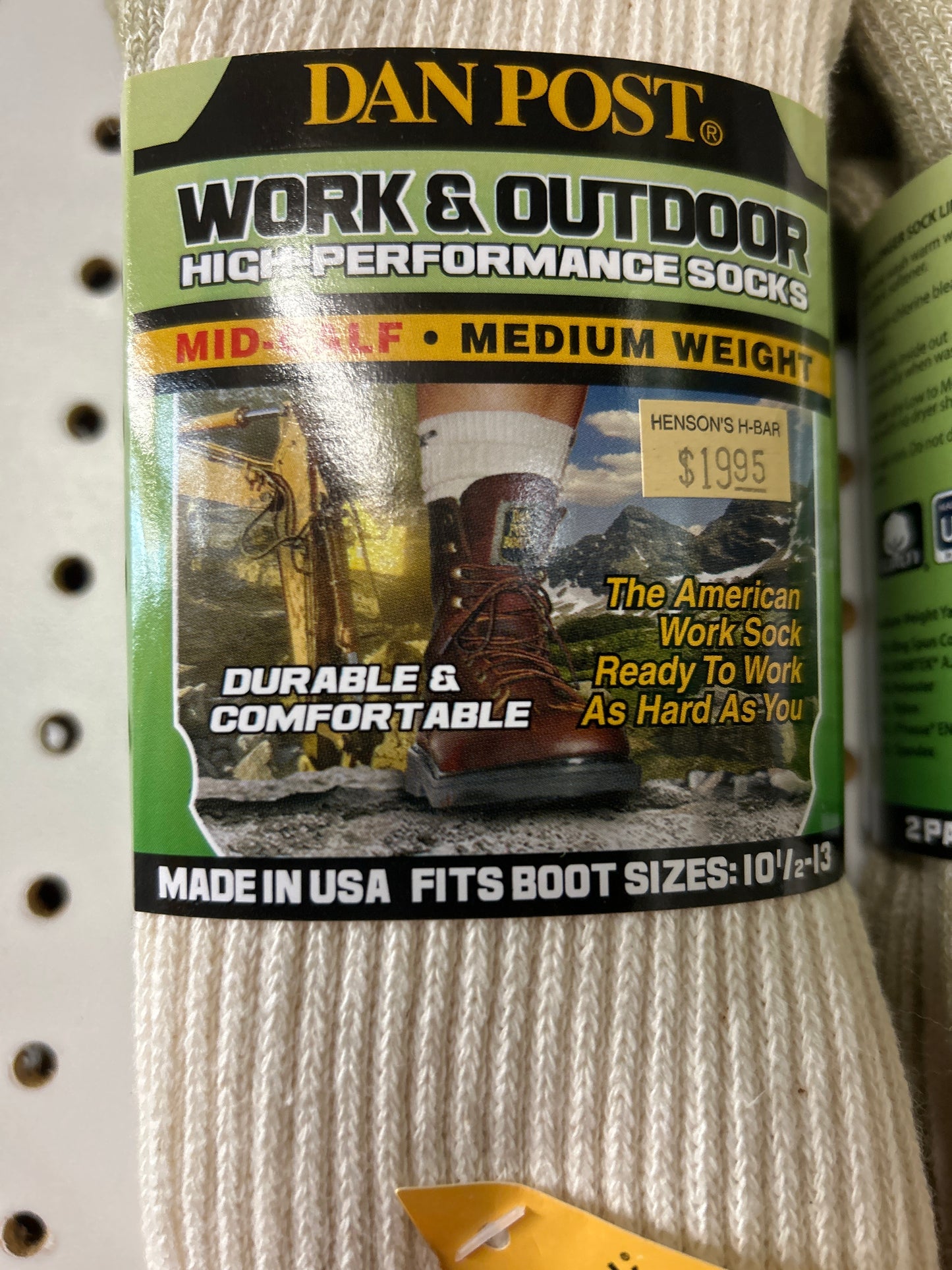 Dan Post Work & Outdoor High Performance Socks- Mid-Calf Medium Weight