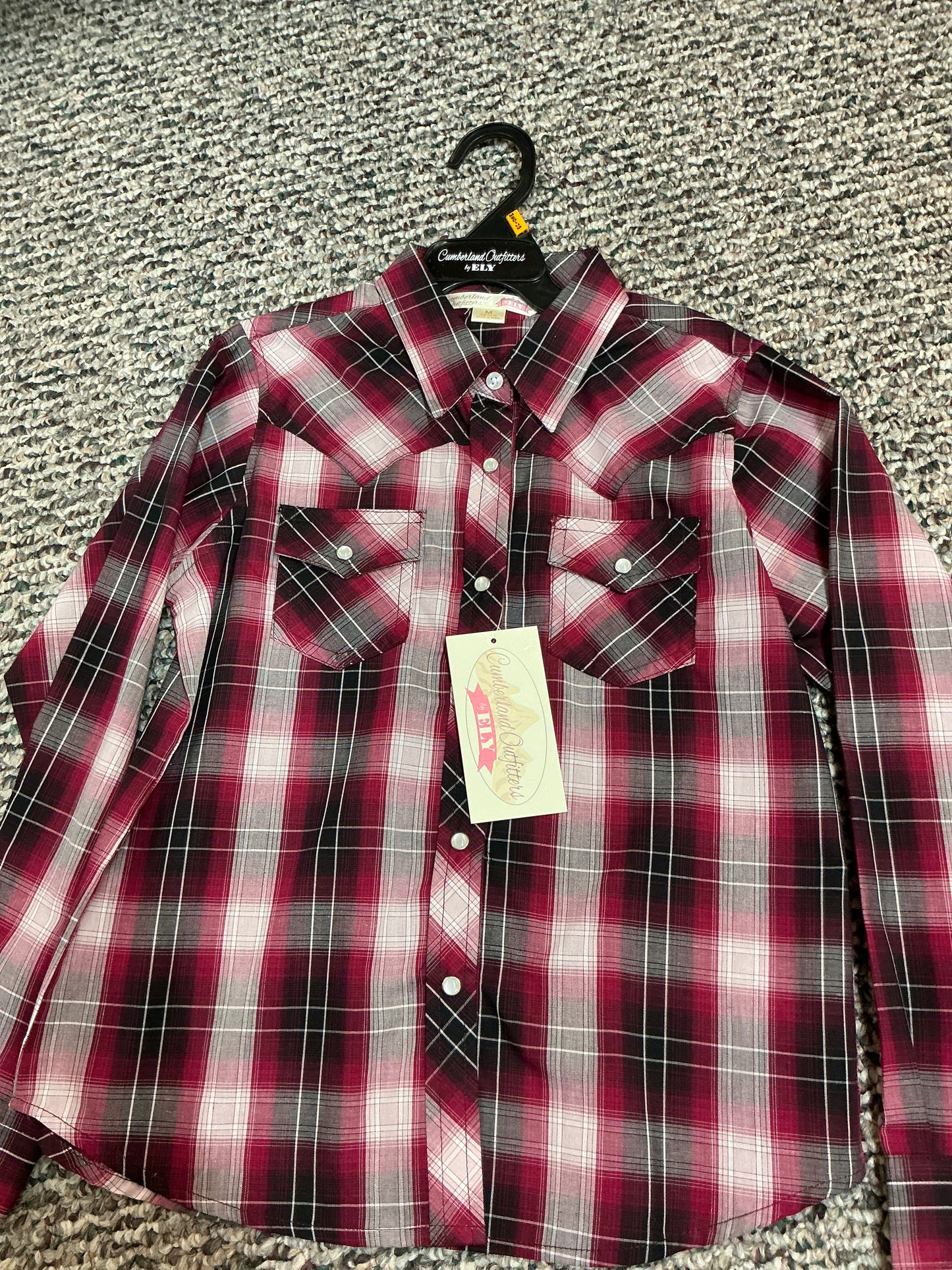 Cumberland Outfitters Burgundy Button Up