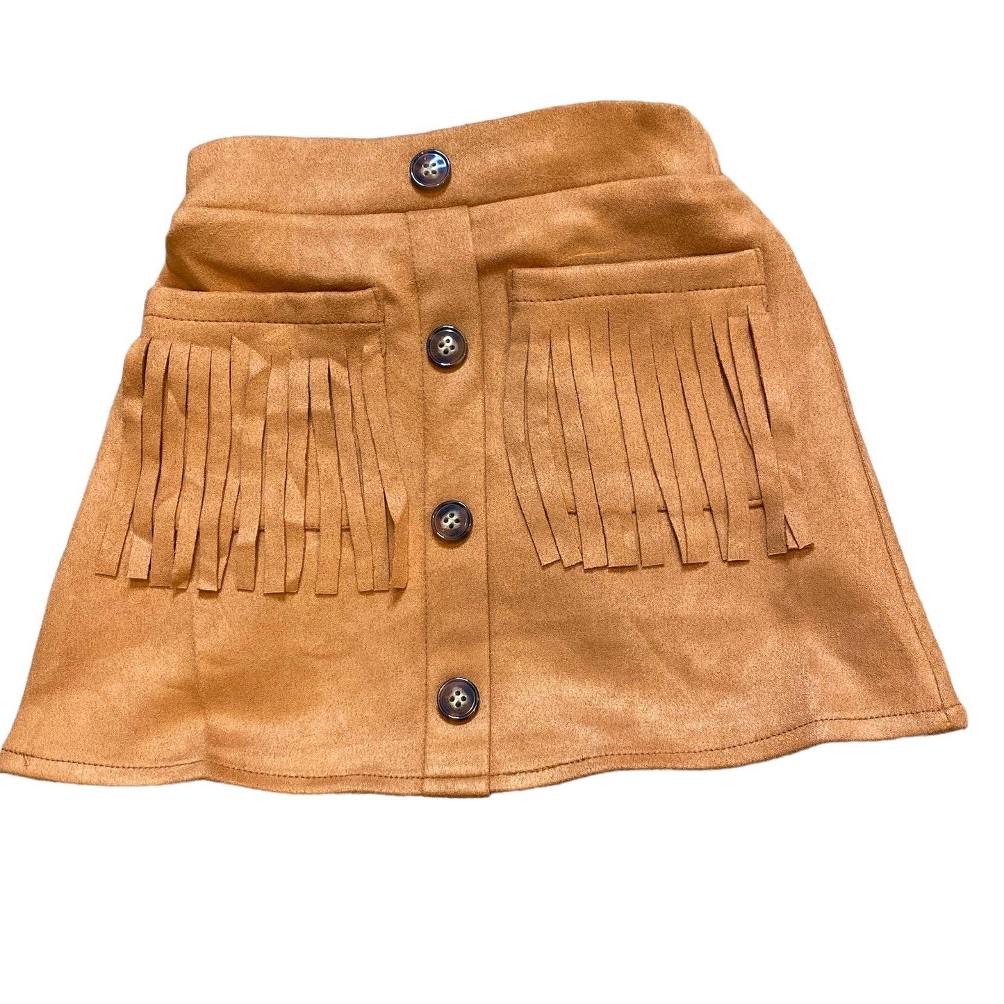 Fringe Pocket Suede Skirt