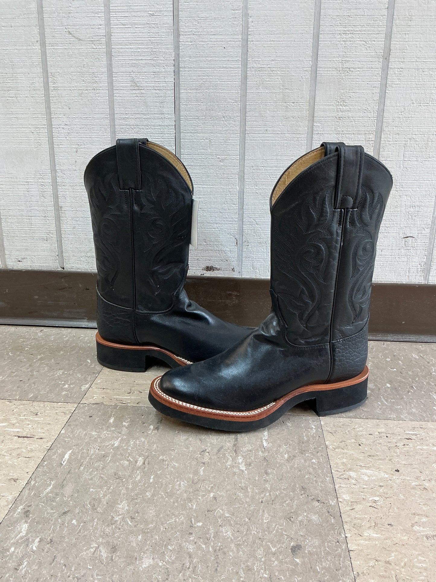 Black Justin J-Flex Round Toe-CLEARANCE
