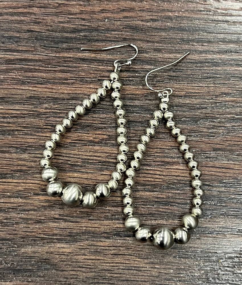 Lightweight Silver Bead Earrings