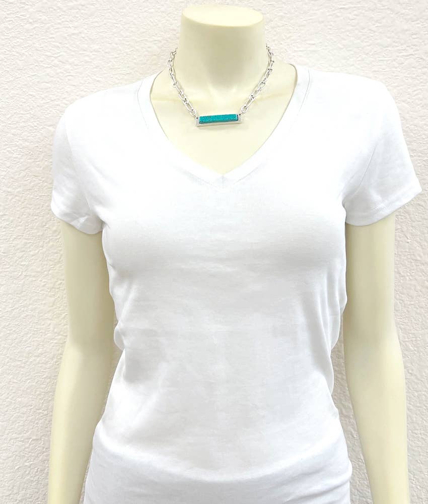 15" Bar Turquoise Necklace