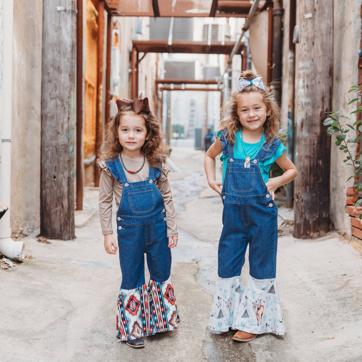 Denim and TeePee Overalls