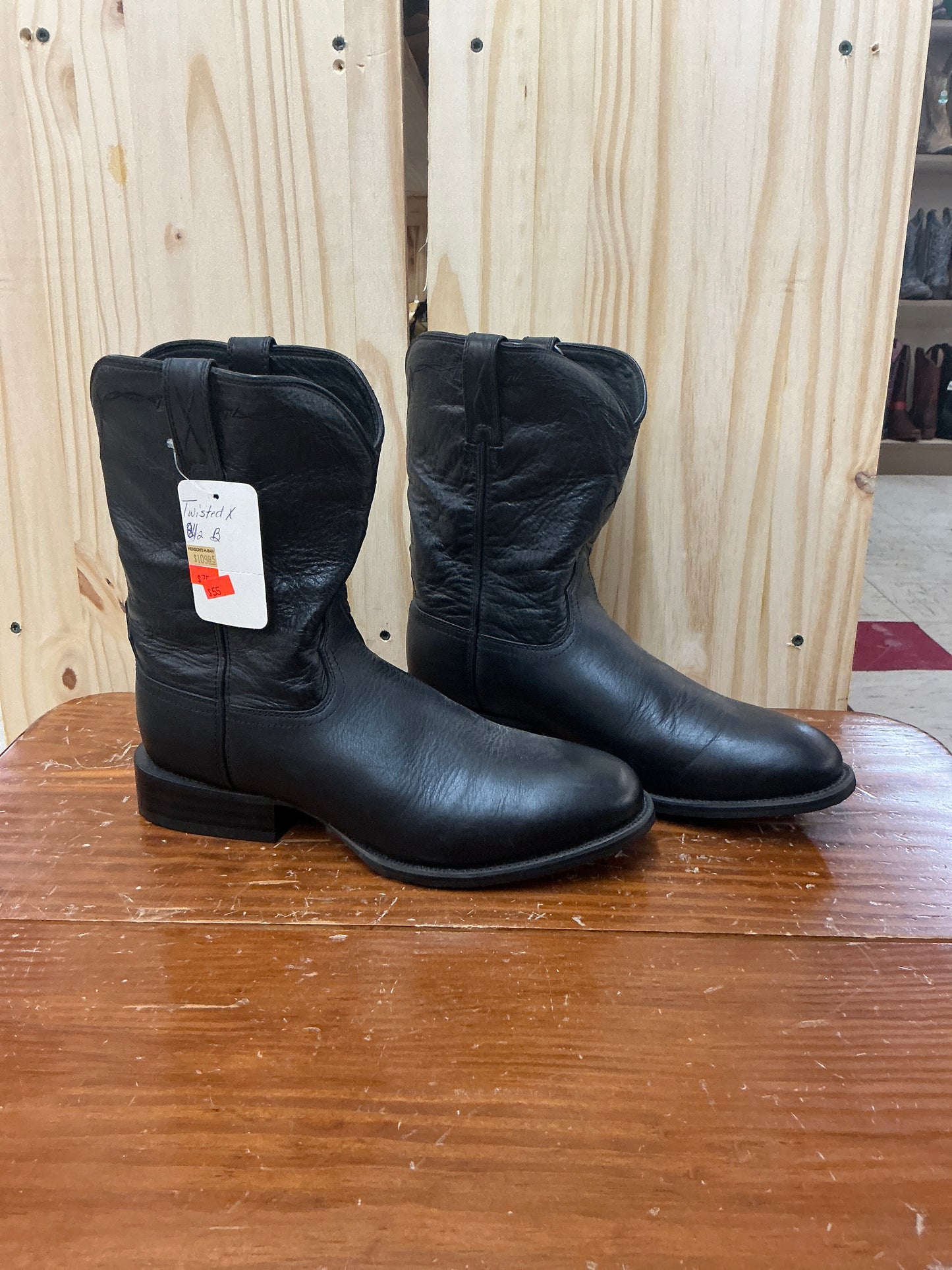 Twisted X Short All Black Round Toe-CLEARANCE