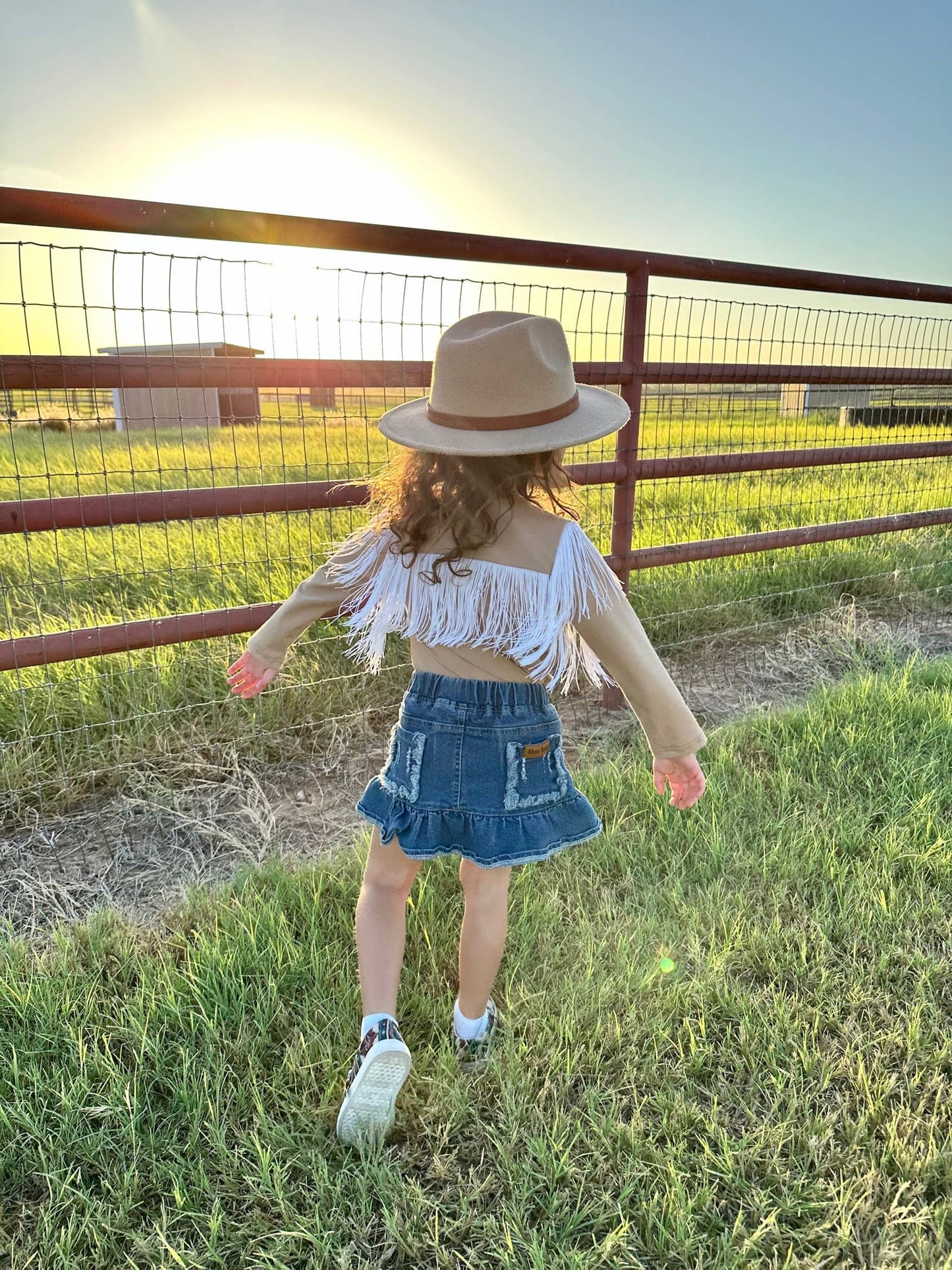 Tan Solid w/t Fringe Shirt