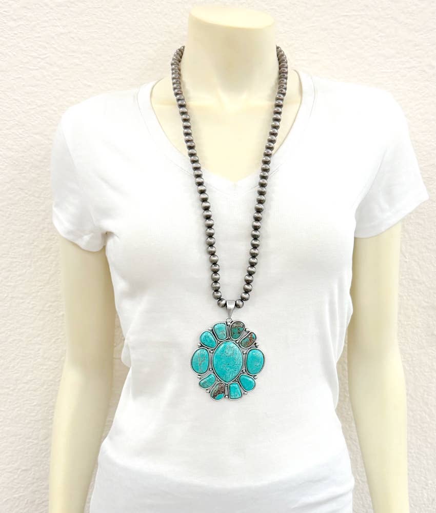 Turquoise Flower Necklace