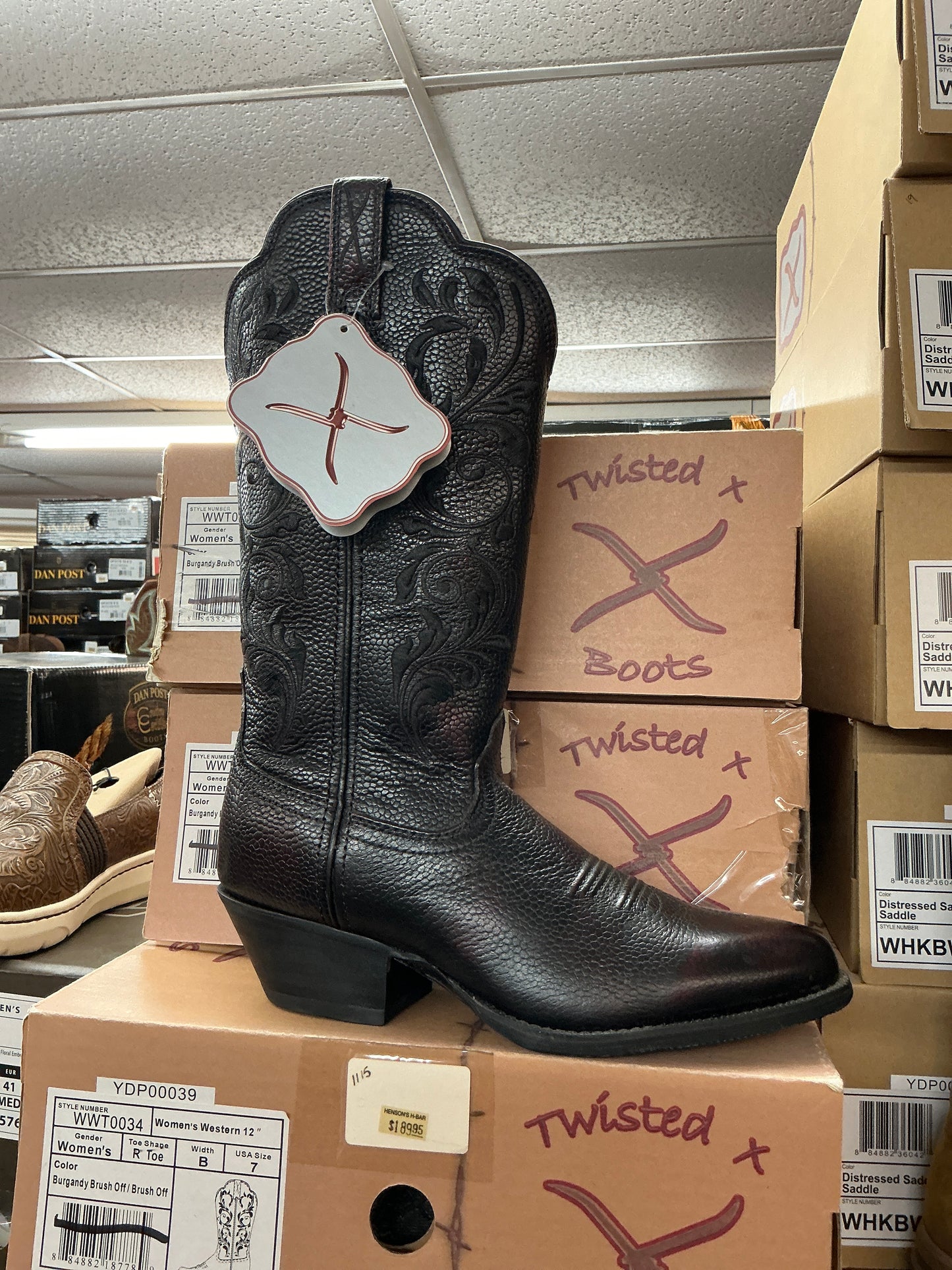 Twisted X Women’s Western 12” Burgundy