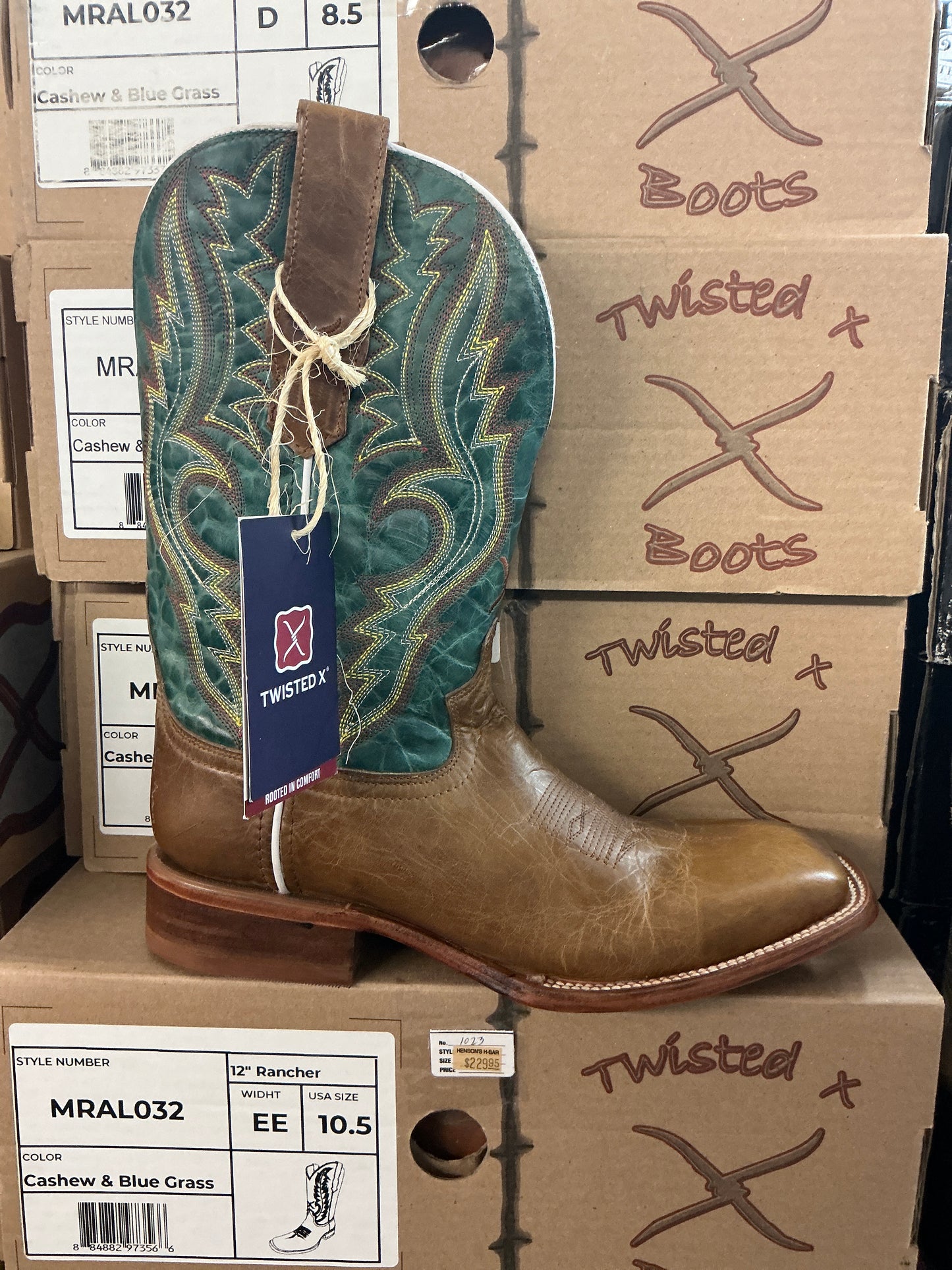 Twisted X 032 12” Rancher Cashew & Blue Grass
