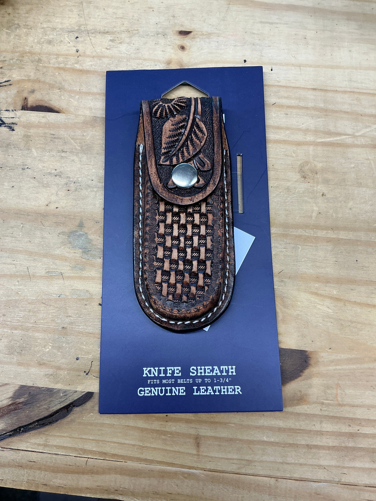 Foral & Basket Weave Tooled Knife Sheath by 3-D Belt Co®