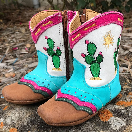 "Pecos" Cactus Baby Boots