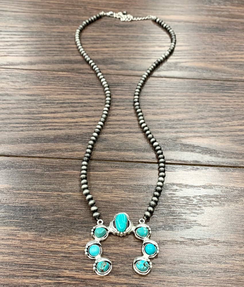 30" Squash Naja Turquoise Necklace