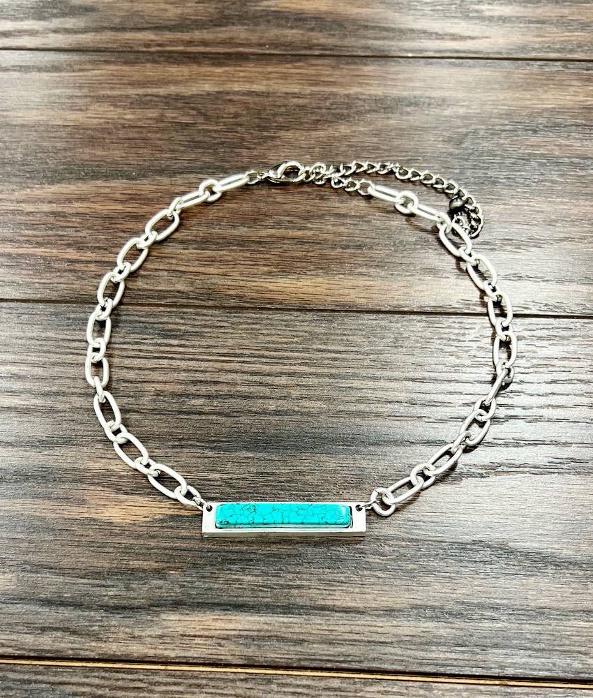 15" Bar Turquoise Necklace