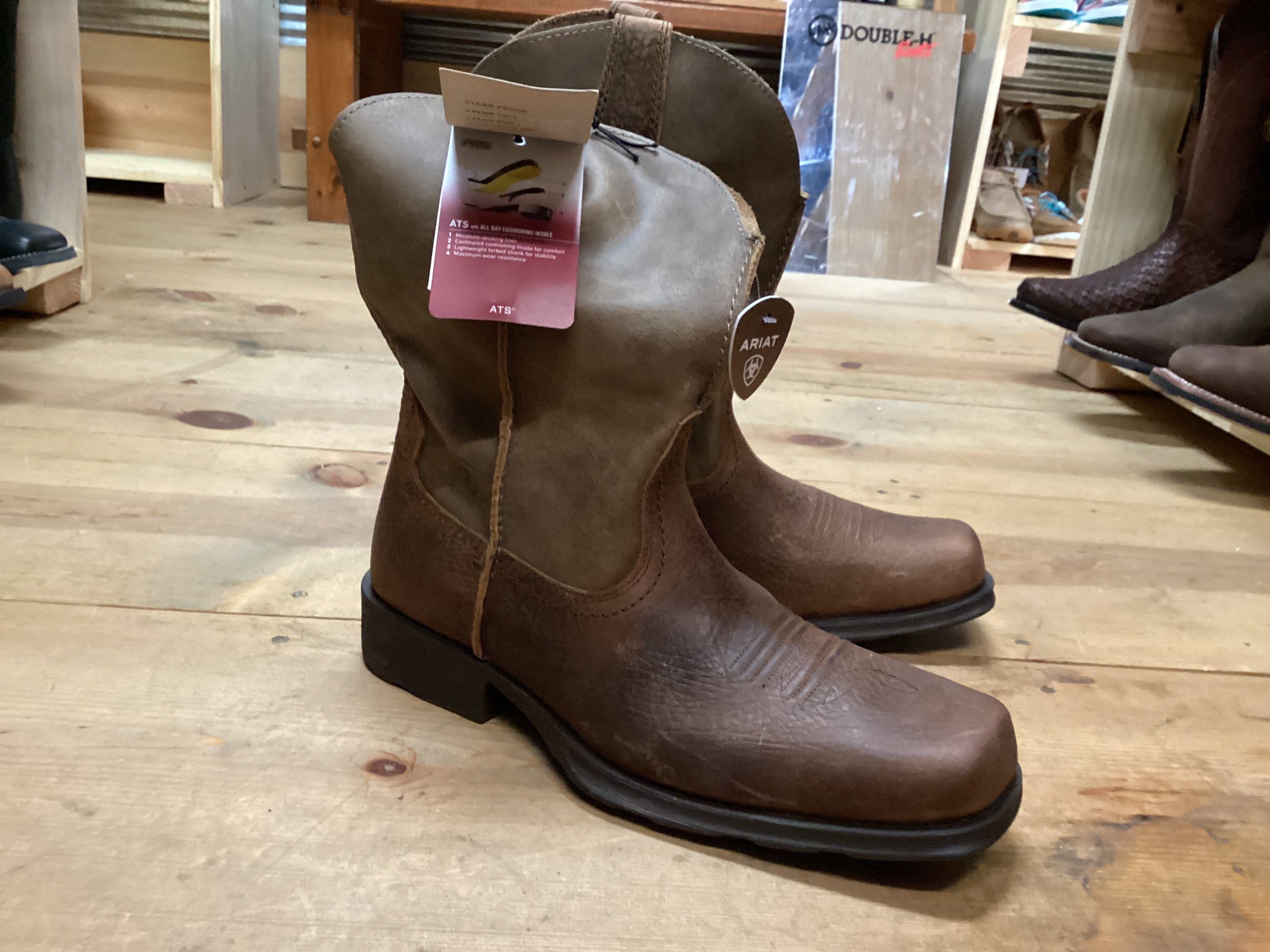 Botas Vaqueras Ariat Para Hombre - Cuero Grano Completo, Punta Cuadrada, Tecnología ATS - Estilo Western