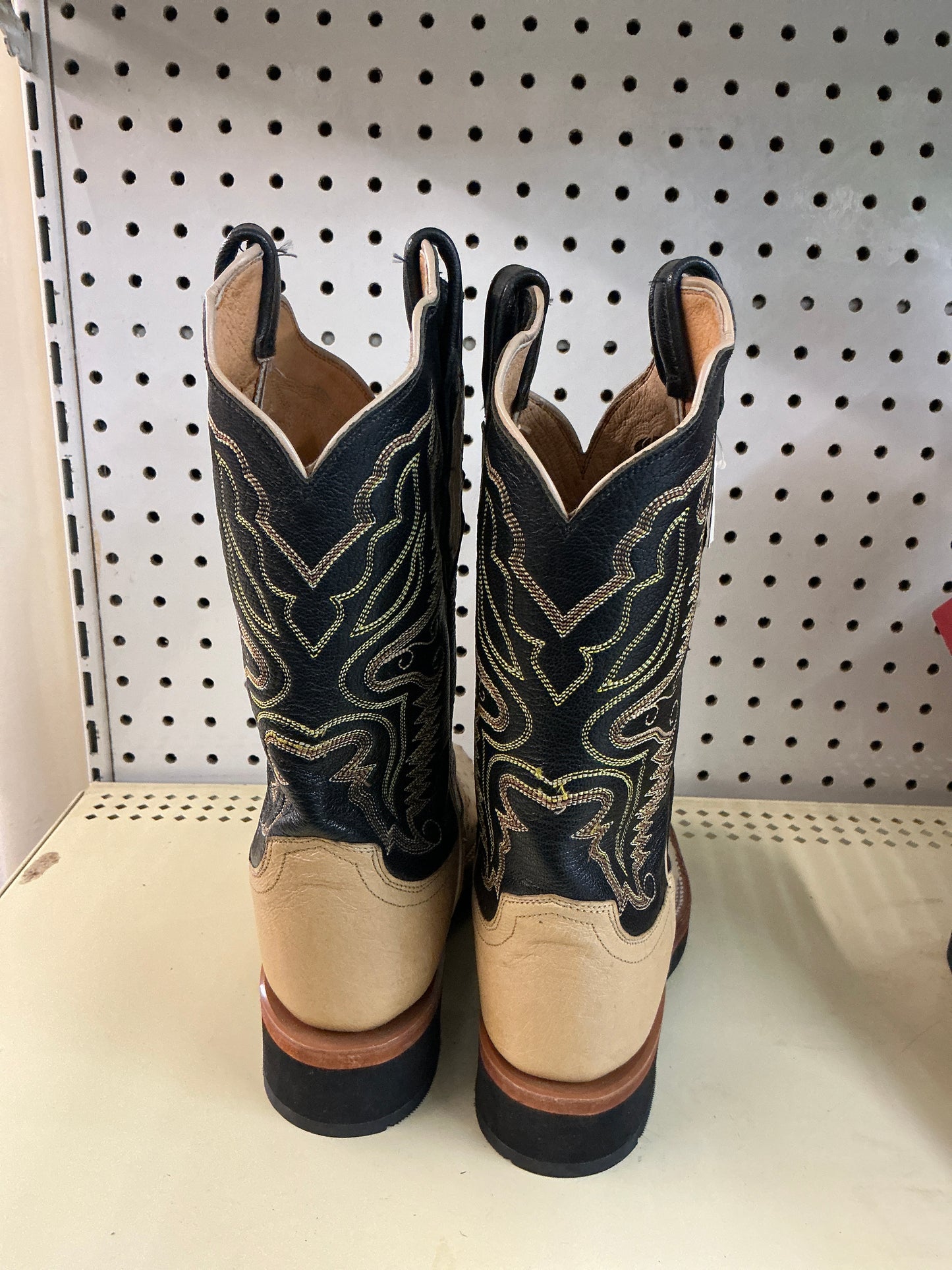 Tan and Black Ostrich Boot-CLEARANCE