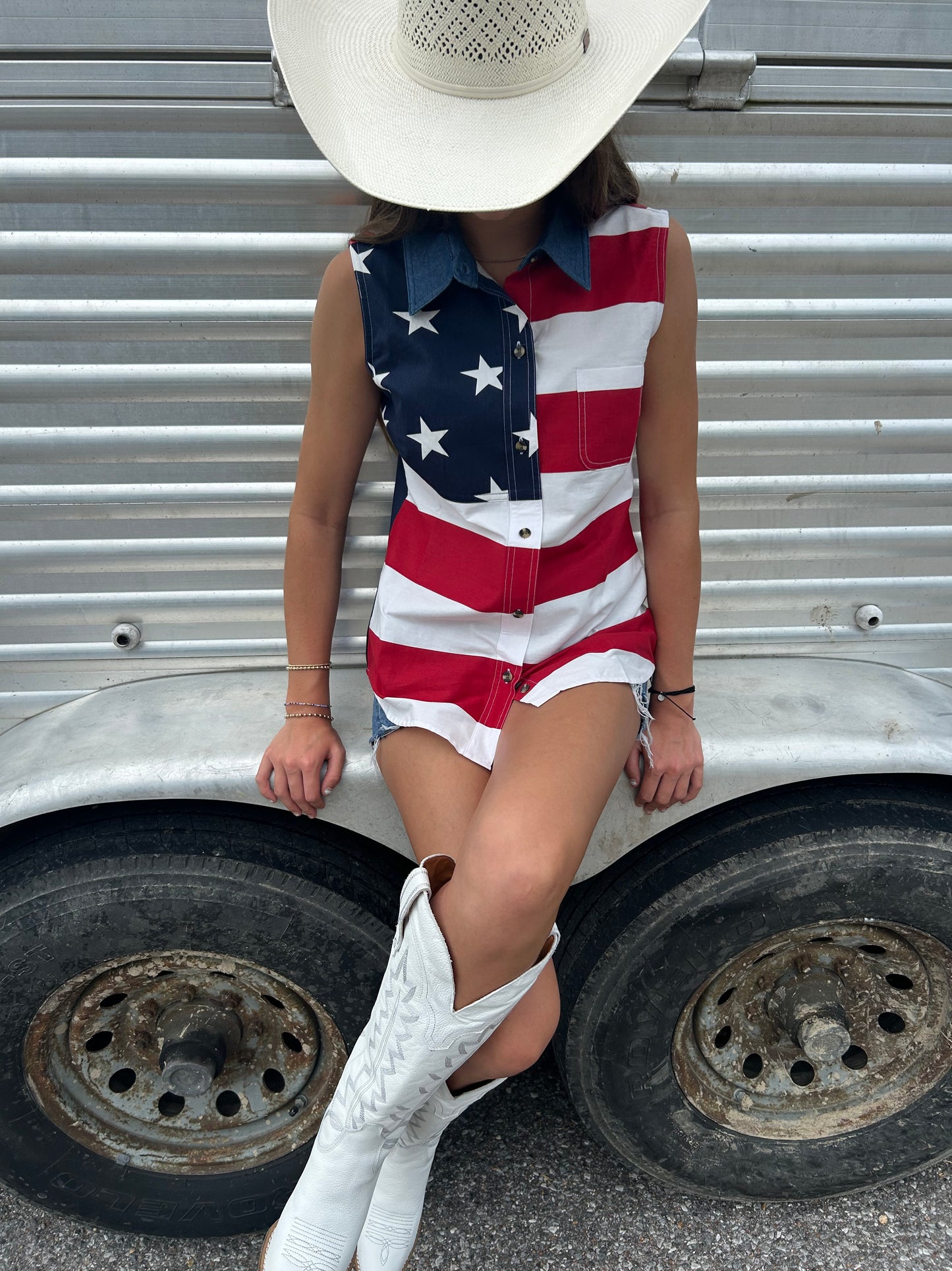 Stars & Stripes Women’s Sleeveless Shirt