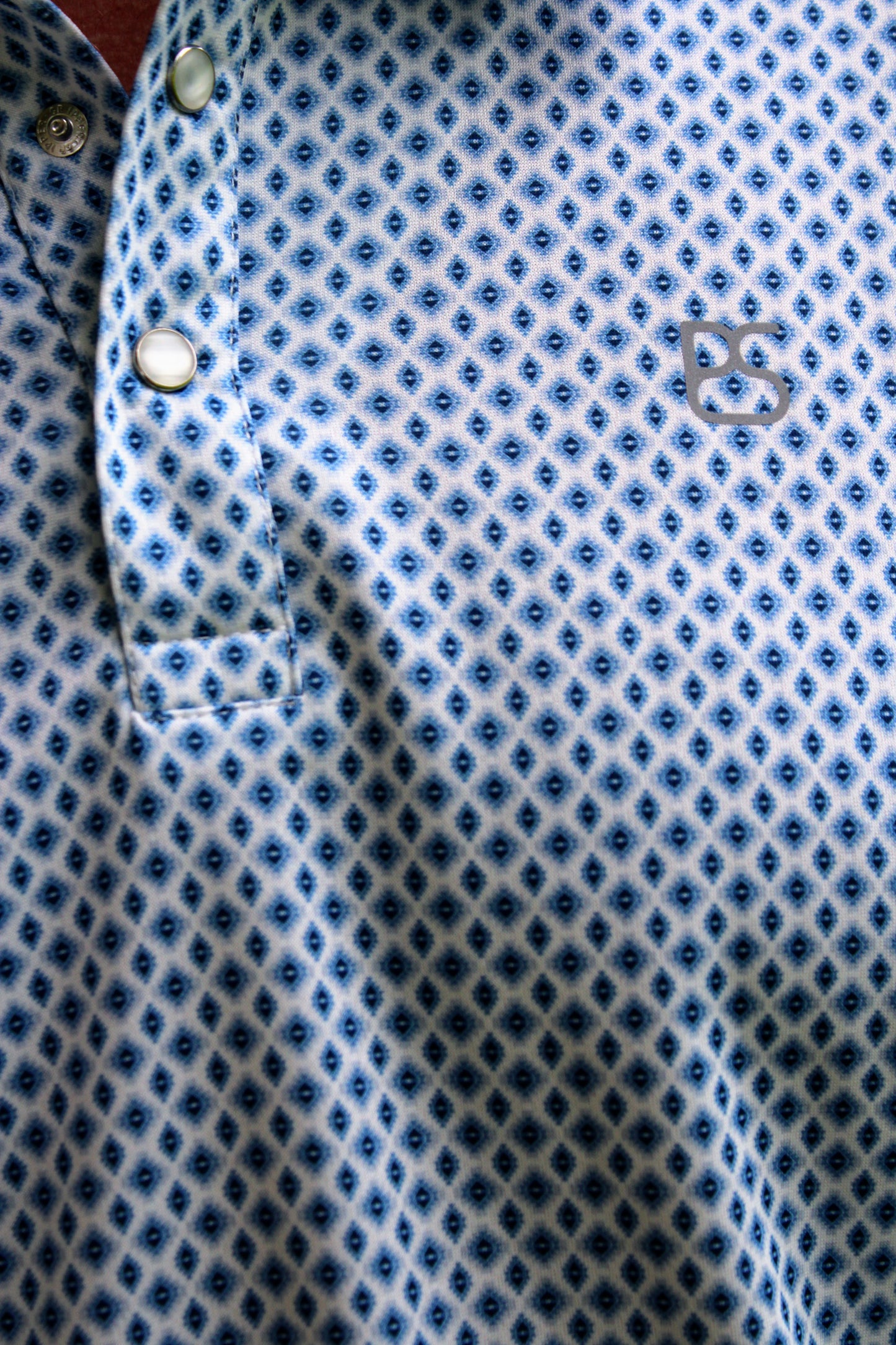 Men's Blue Geo Snap Polo by Panhandle Slim