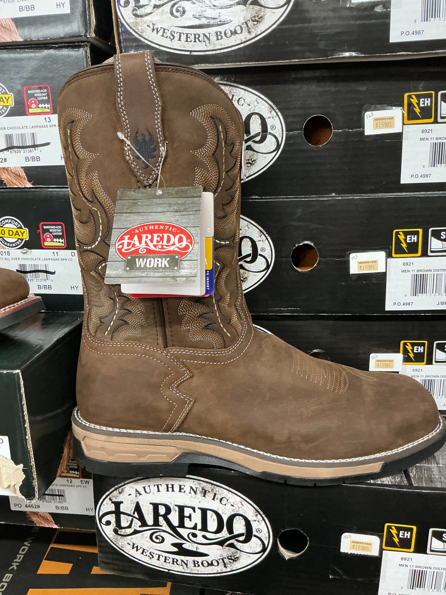 Laredo Work Brown Distressed