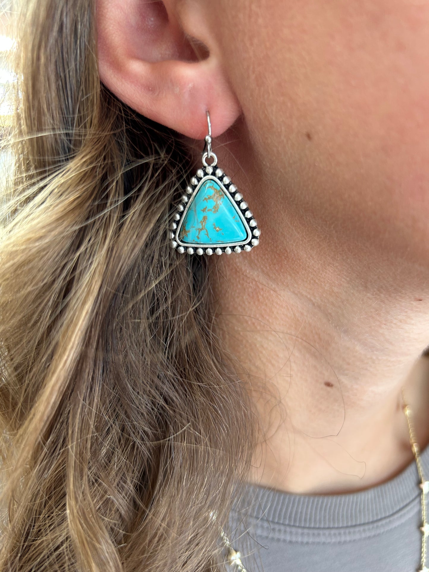 Triangle Turquoise Earrings