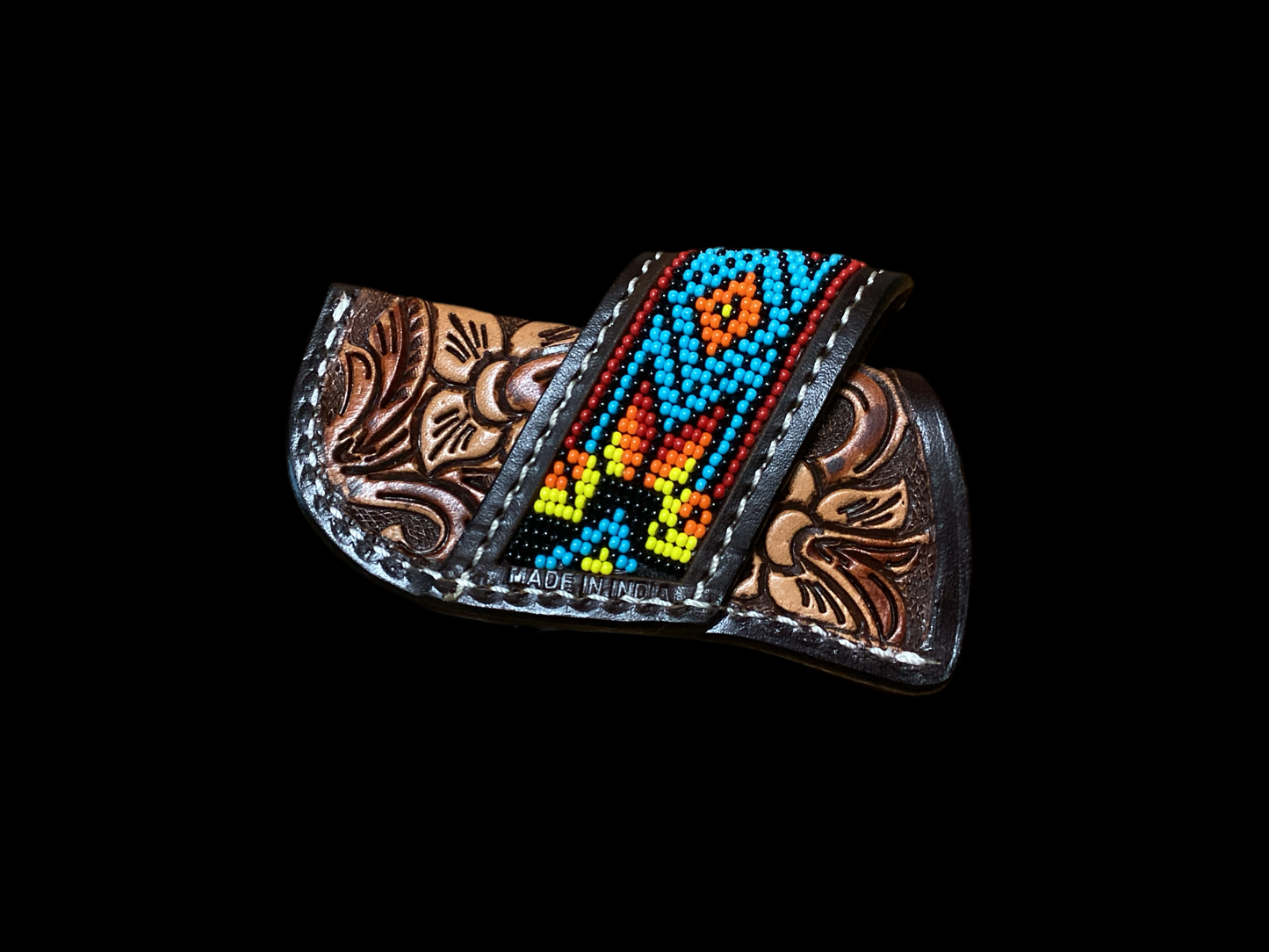 Floral and Beaded Sunburst Knife Sheath