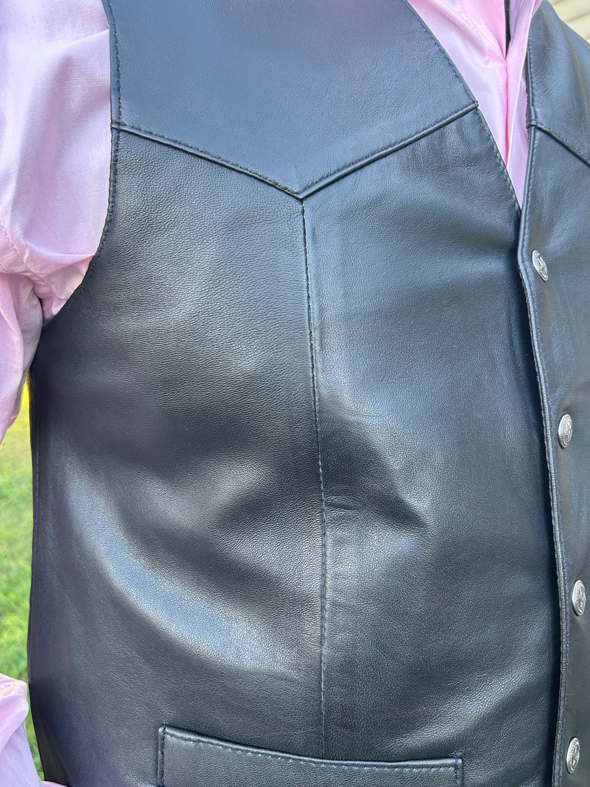 Men's Lined Leather Vest by Scully®- Black