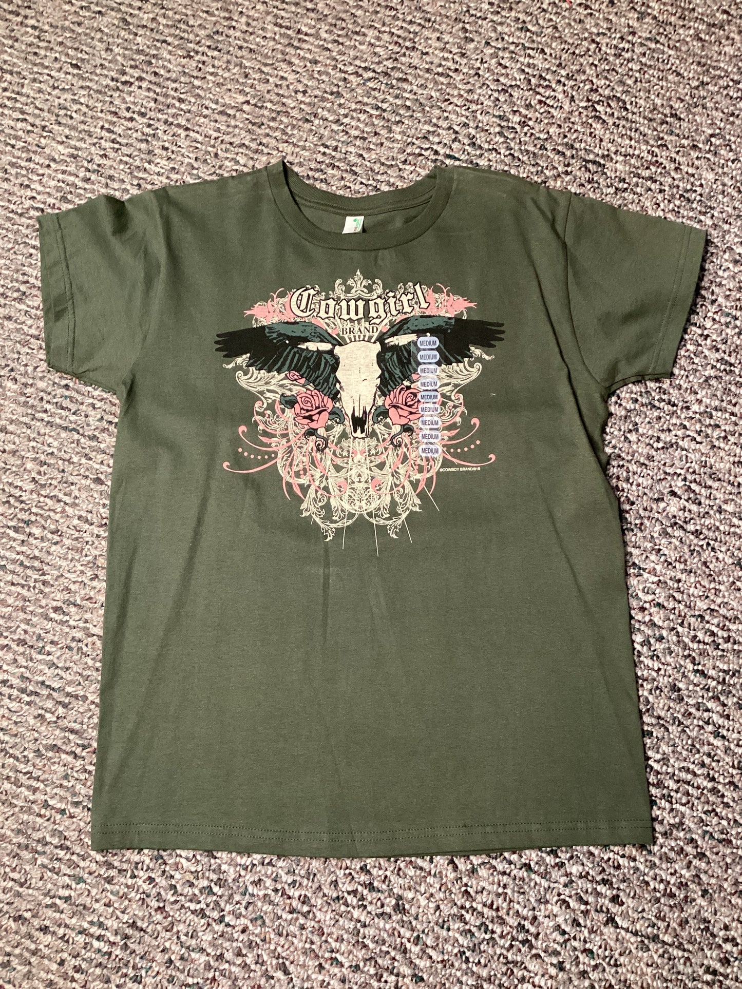 Cowboy Brand Green Skull T-shirt